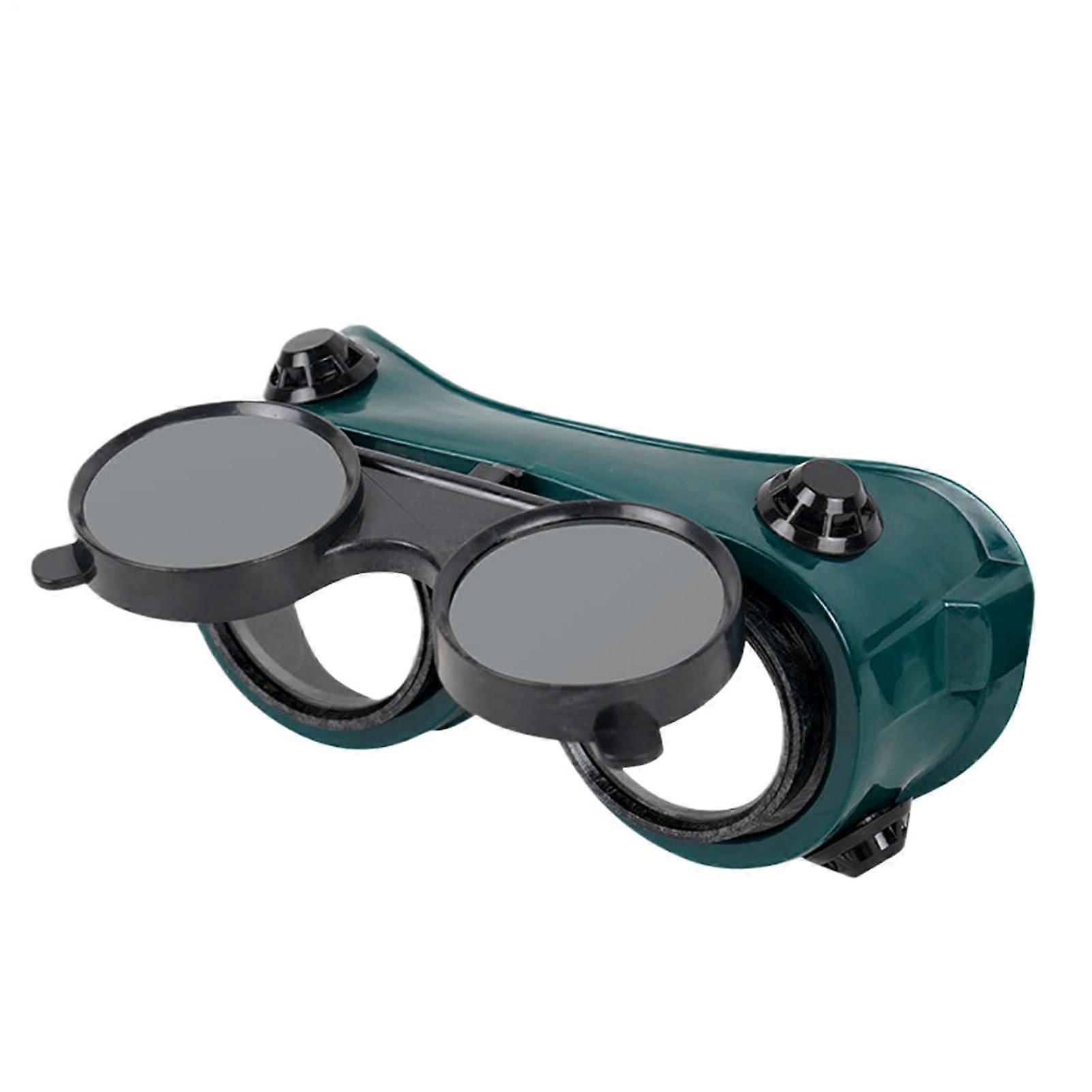 Welding Goggles with Dust Protection, Flip-Up Design for Plasma Cutting, Arc Welding, and Soldering, Circular Lens