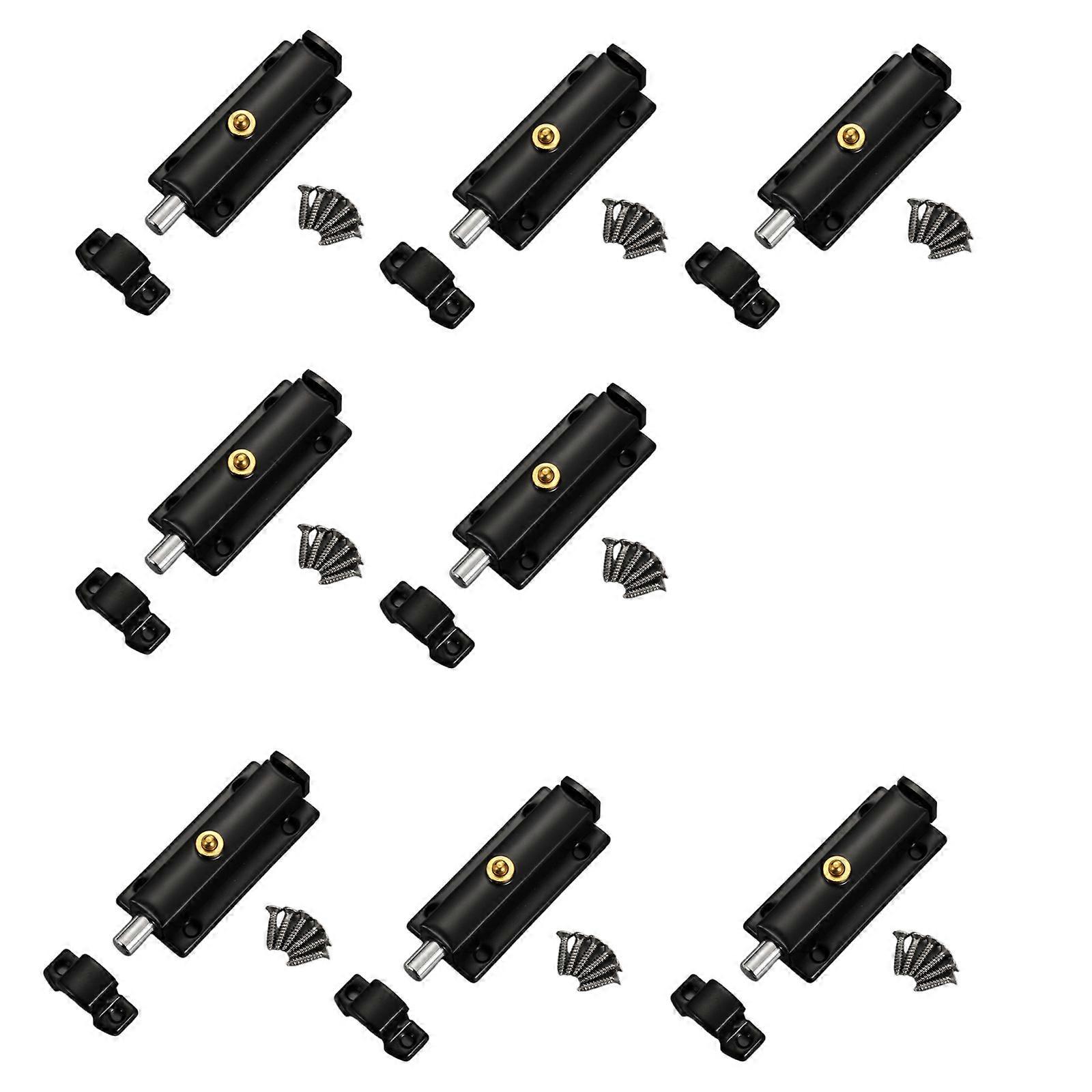 8Pcs Stainless Steel Door Lock Antitheft Security Button Open Lock Door Hardware Automatic Spring Door Latches Bolt Multicolor