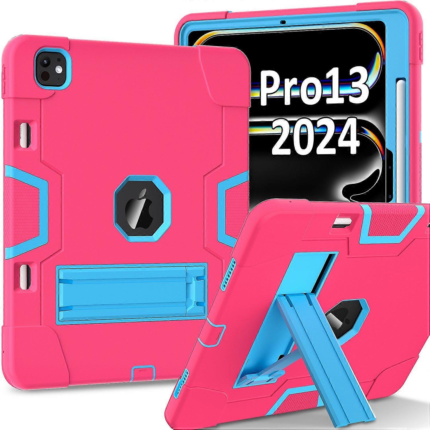 For iPad Pro 13 (2024) Case Robot Style Silicone + PC Tablet Cover with Kickstand