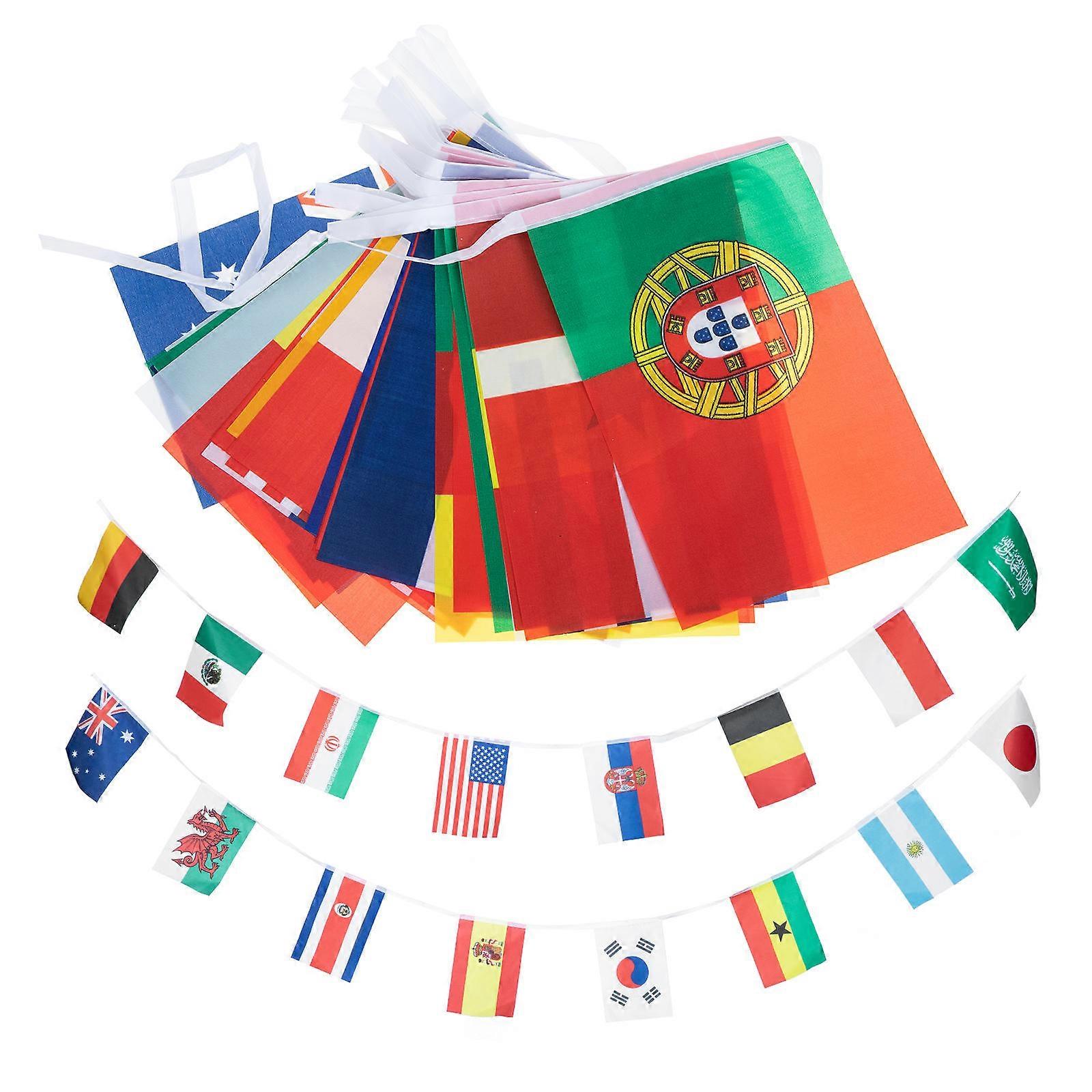 Flag Banner International Bunting Pennant Assorted Color Sports Event Ambiance 1Set