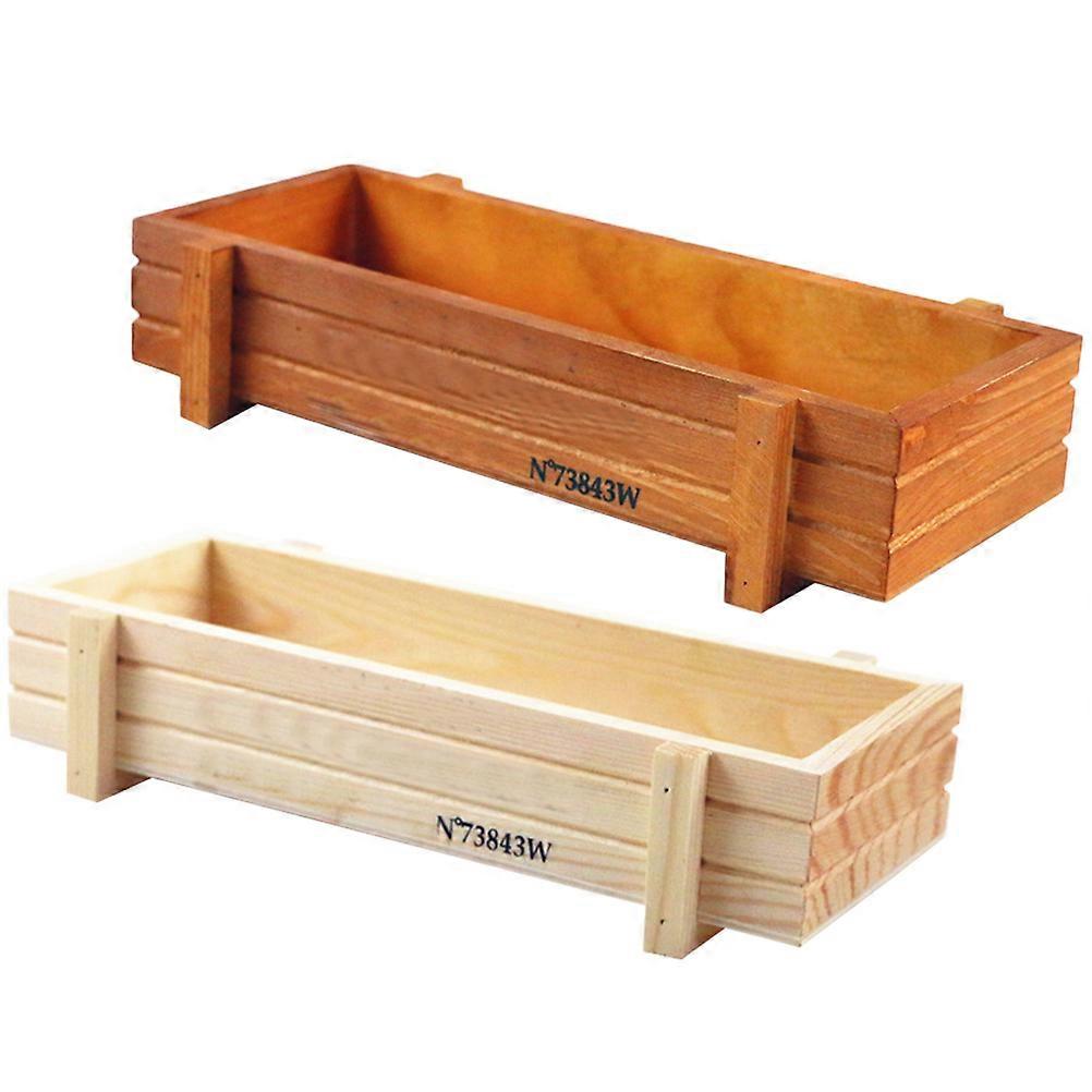 2pcs Wooden Succulent Plant Pots Flower Boxes Minimalist Design for Organizing and Displaying Plants Fruits Snacks