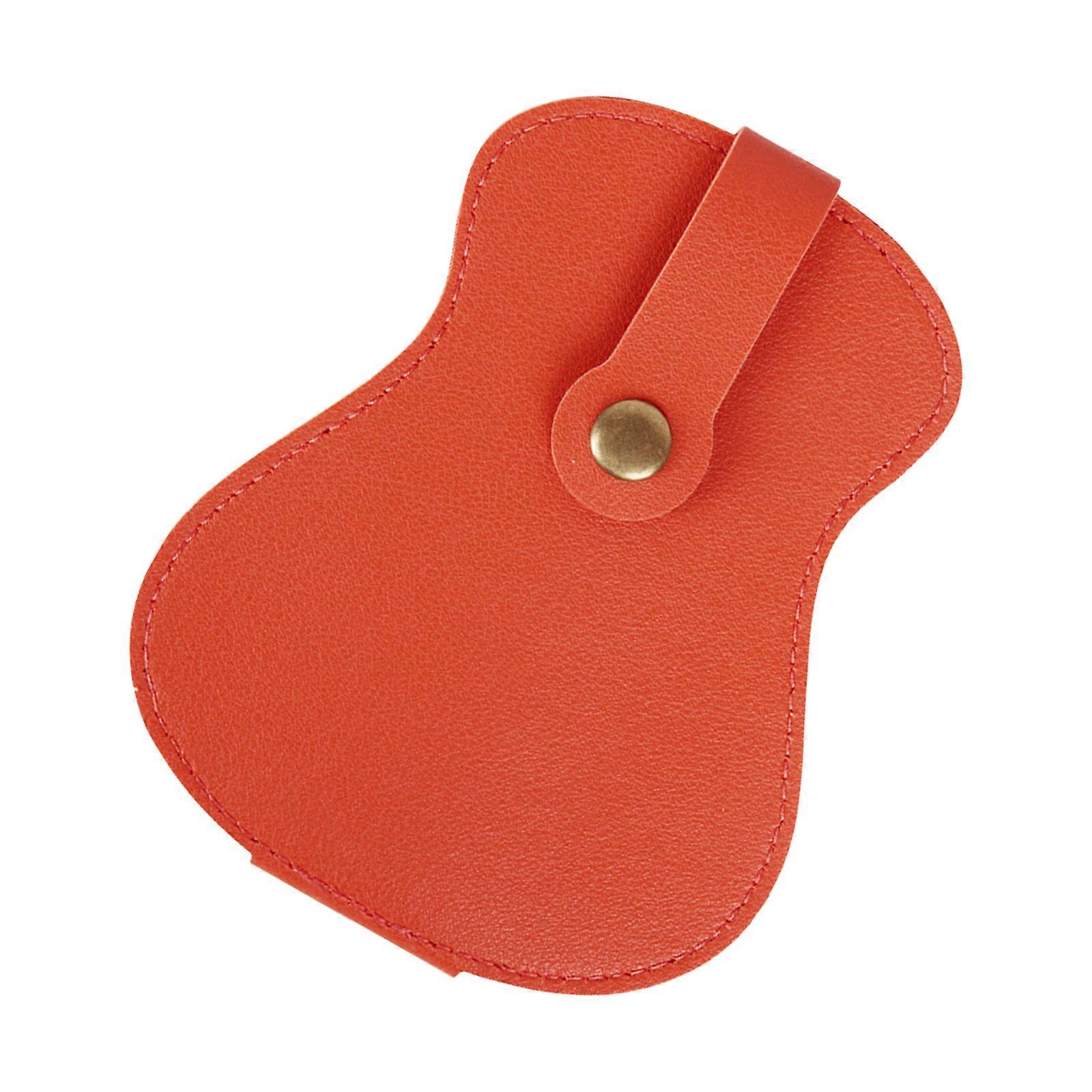 PU Läder Gitarr Plektrumhållare Fodral Gitarr Plock Förvaringspåsar Box Gitarr Plektrum Organisatörer Plektrum Väska med 18 Slots orange färg