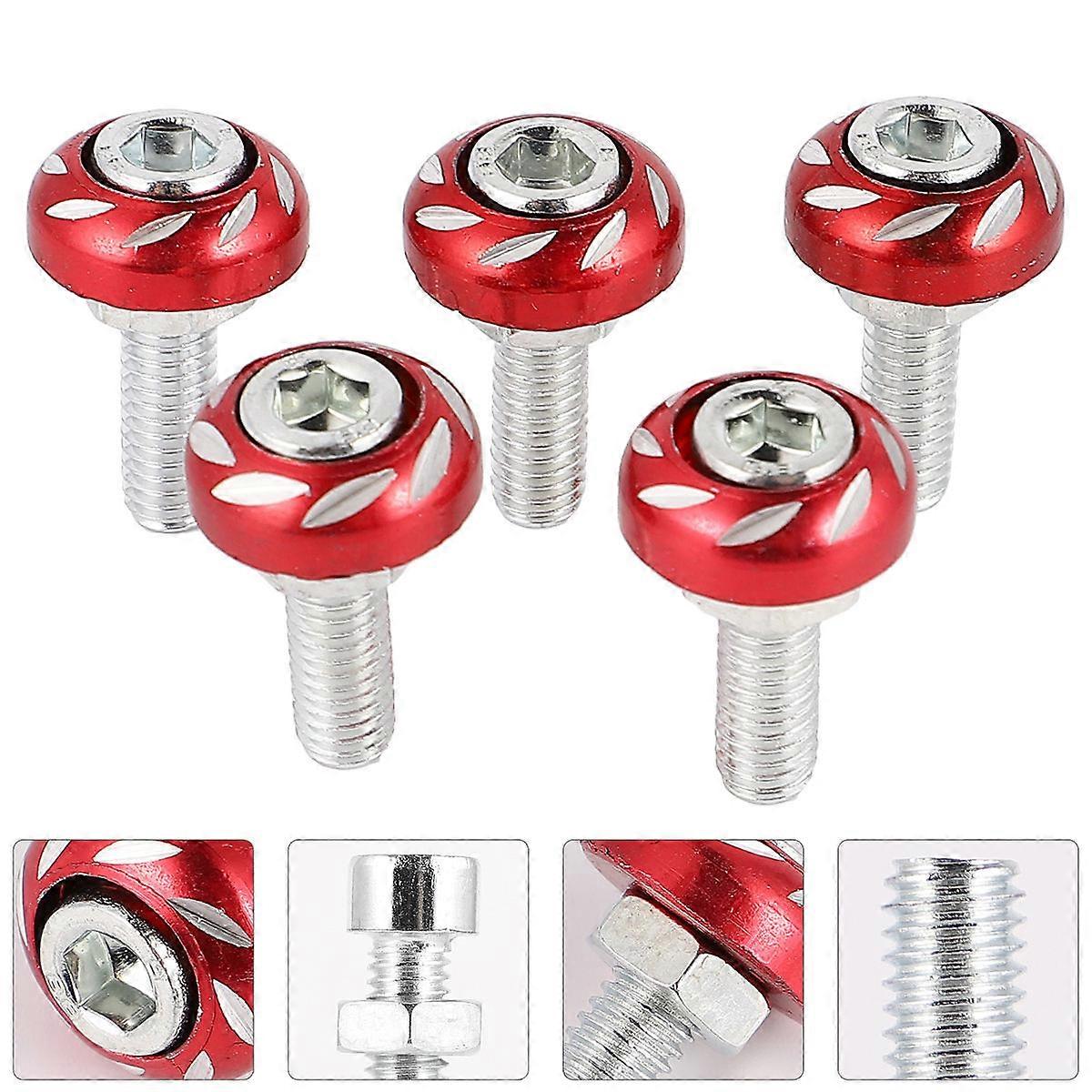 Motorbike License Plate Screws in Red Color Made of Aluminium Alloy for Secure Fixation 6mm