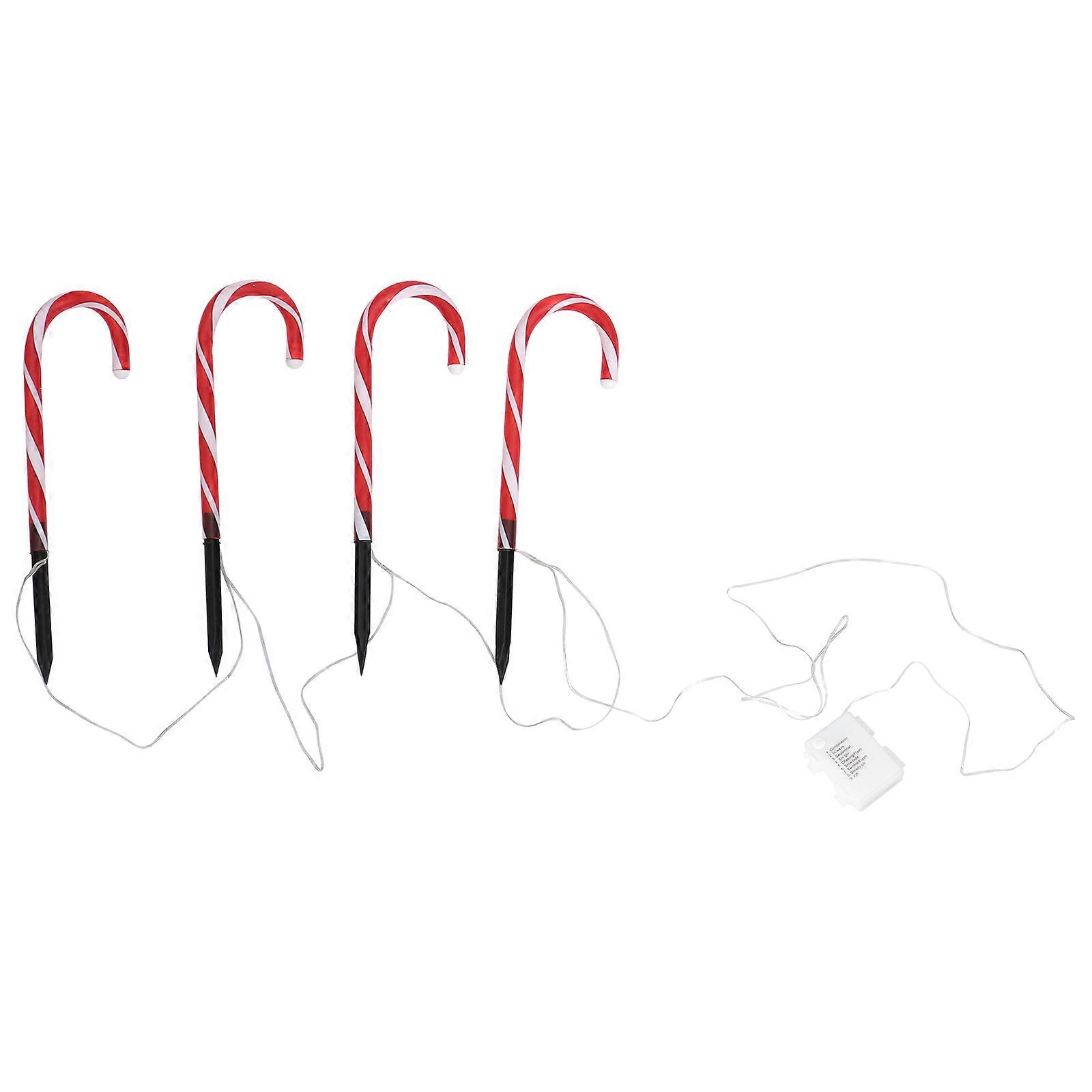 Candy Lights Outdoor Solar Powered Candy Cane Shape Design Led Lights Homeowners Garden Light 38x10x2cm 8 Modes Adjustable 1 Set