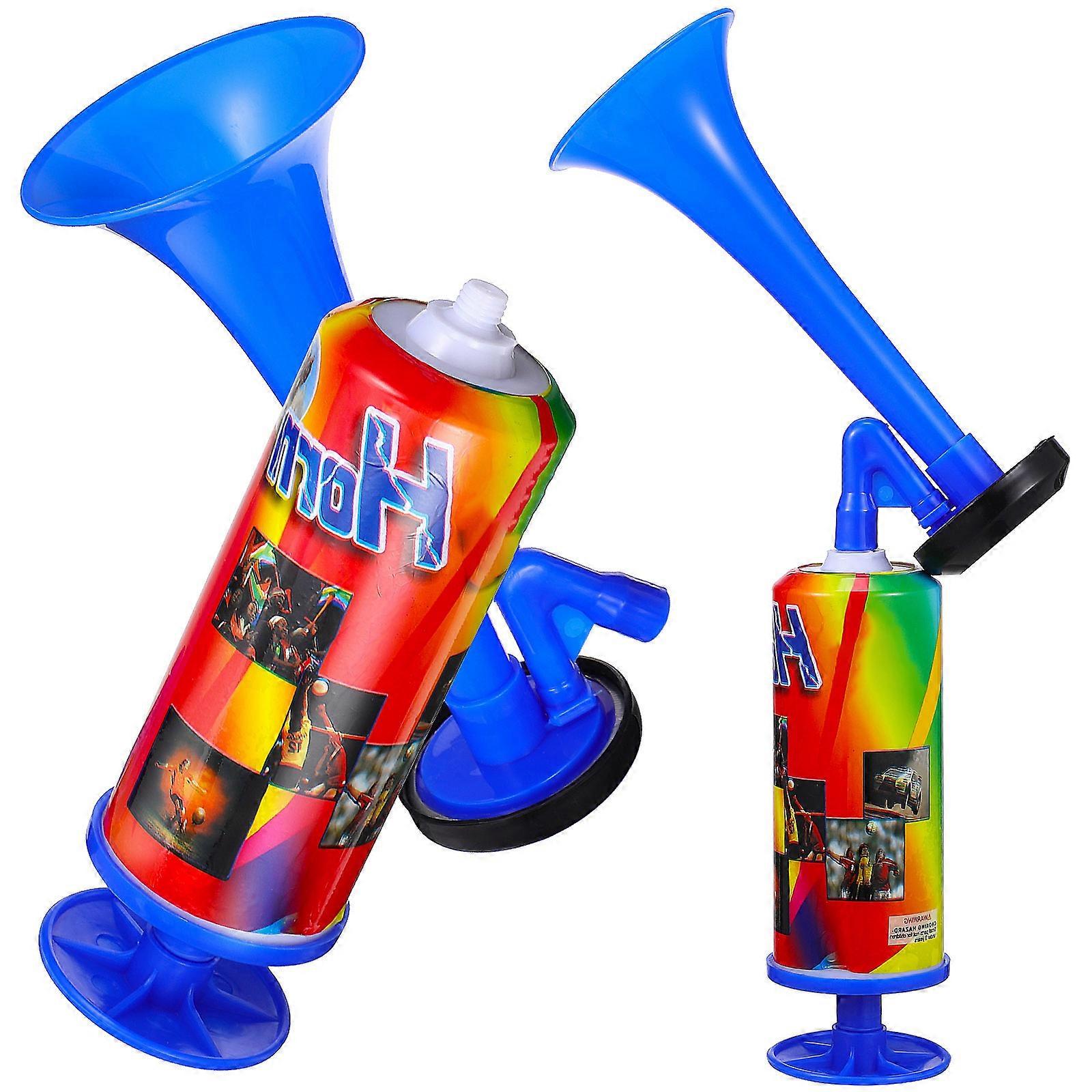 2 Pcs Super Loud Handheld Air Horns Portable Plastic Cheer Horn for Sports Events, Camping, Parties, Graduation, Boating, Soccer Games
