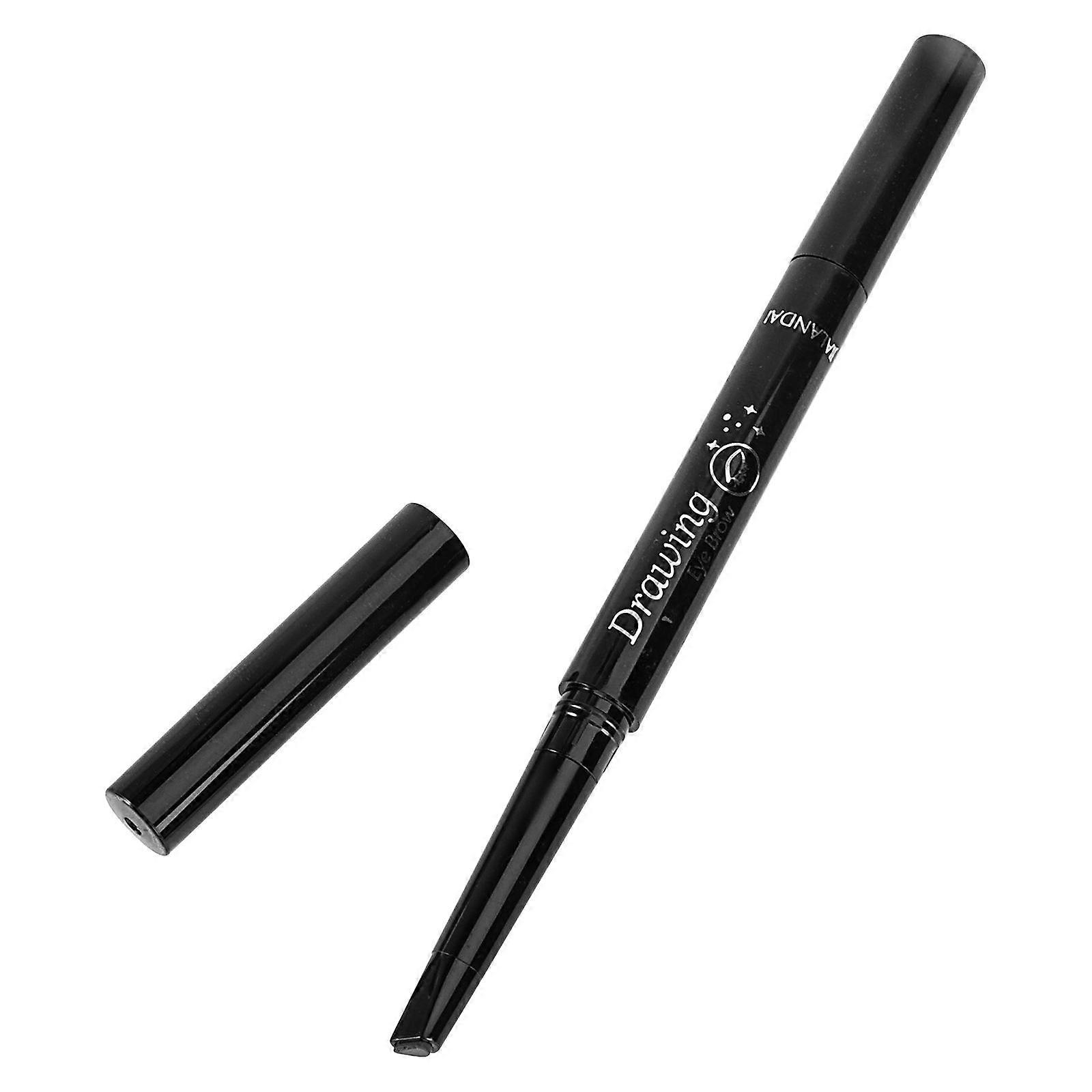 Fine Stroke Eyebrow Pen Automatic Rotate Double Head Plastic Shell Makeup Chocolate For Women 1Pcs