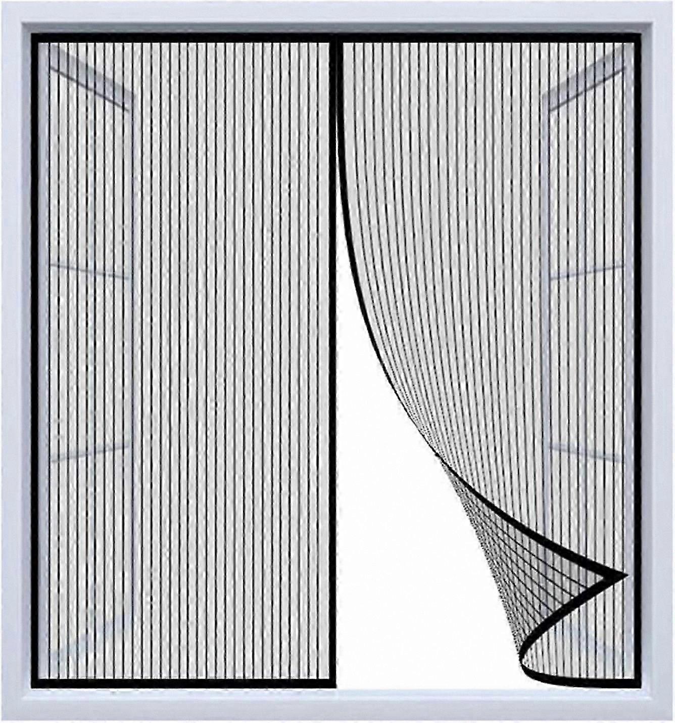 Magnetic Mesh Window Screen, Black Transparent Fly Screen for Home, 150cm x 150cm Size