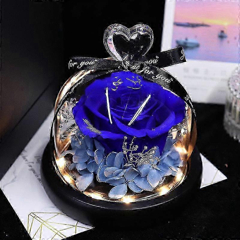 Dôme en verre rose éternelle avec lumières LED pour une occasion spéciale