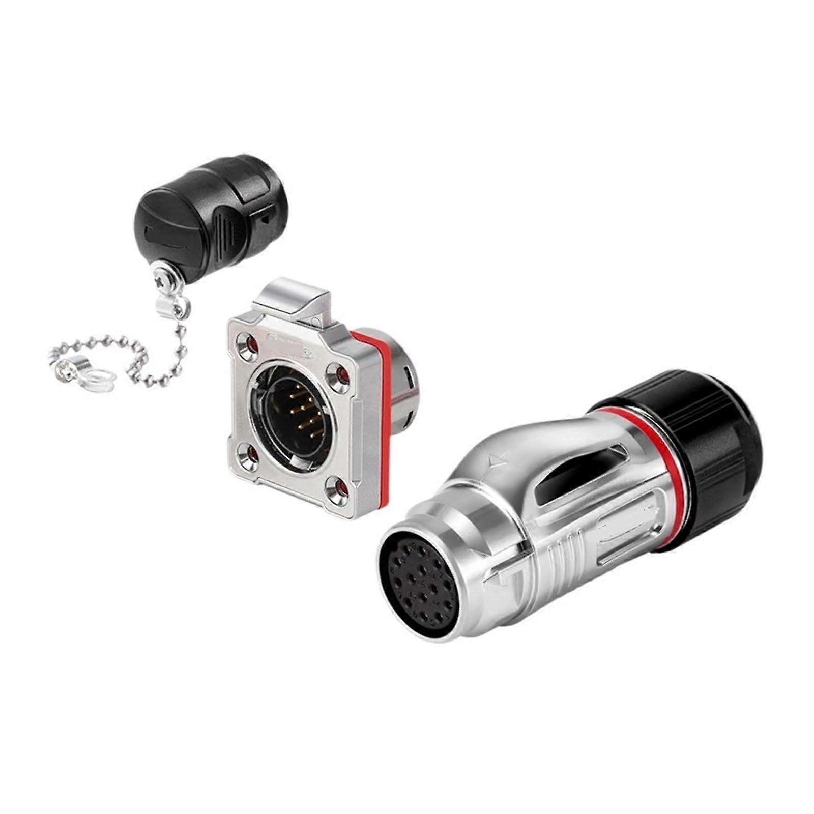 Aviation connector BD20 metal straight plug 214core reassembly solar automation industrial connector (14 core)