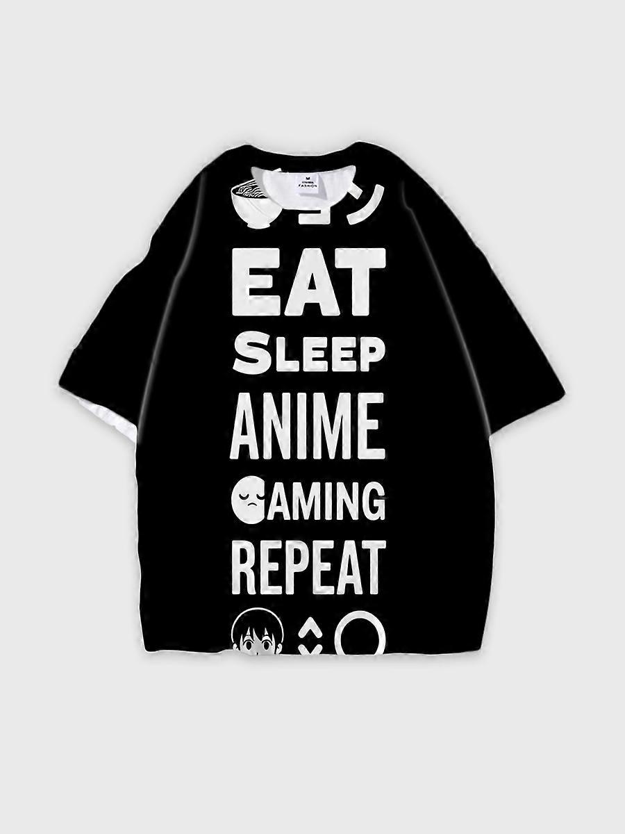 T-shirt round neck Pattern loose short sleeve N393