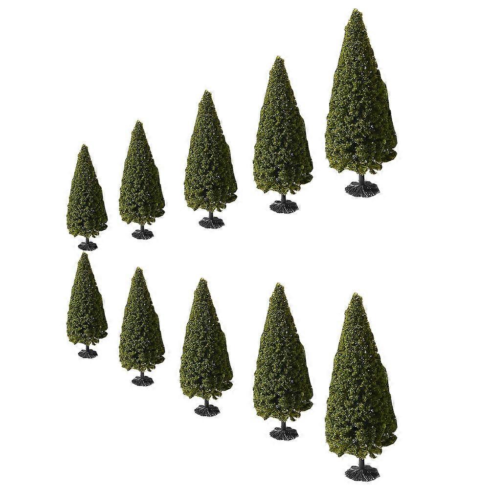 10pcs Realistic Pine Trees Models for Landscaping Ornaments, Sand Table Dioramas, Micro Landscape Decor & DIY Model Tree Crafts