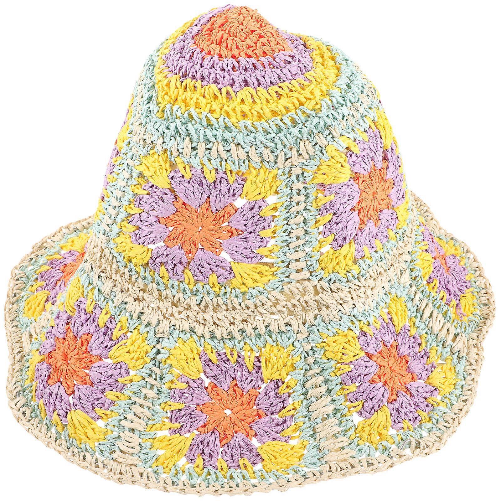 Here's a polished and engaging product description based on the title you provided:
**Handmade Floral Weaving Bucket Hat for Women** – A