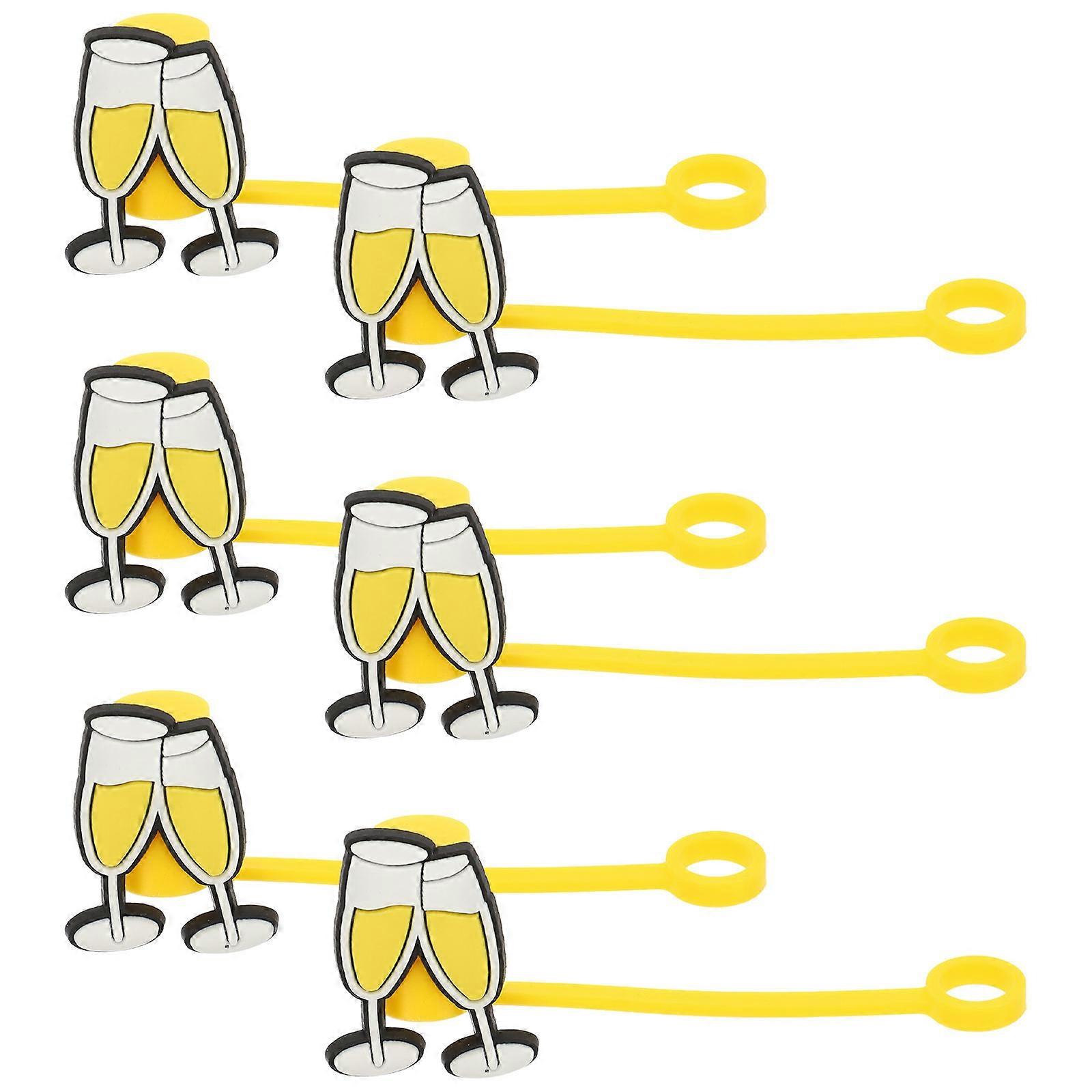 Silicone Straw Covers for Daily Use Yellow Color Safe Dust Protection 6pcs