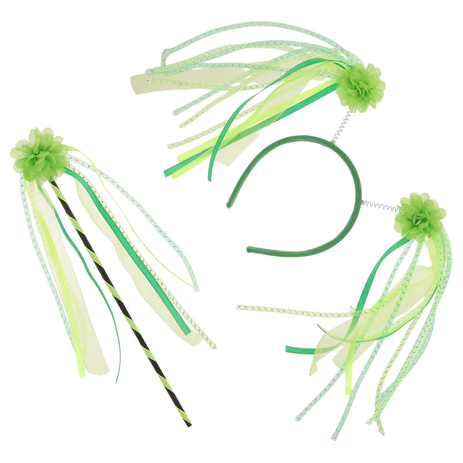 聖パトリックの日のヘッドバンドと妖精の杖聖パトリックの日パーティーウェア女性装飾1セットを祝う