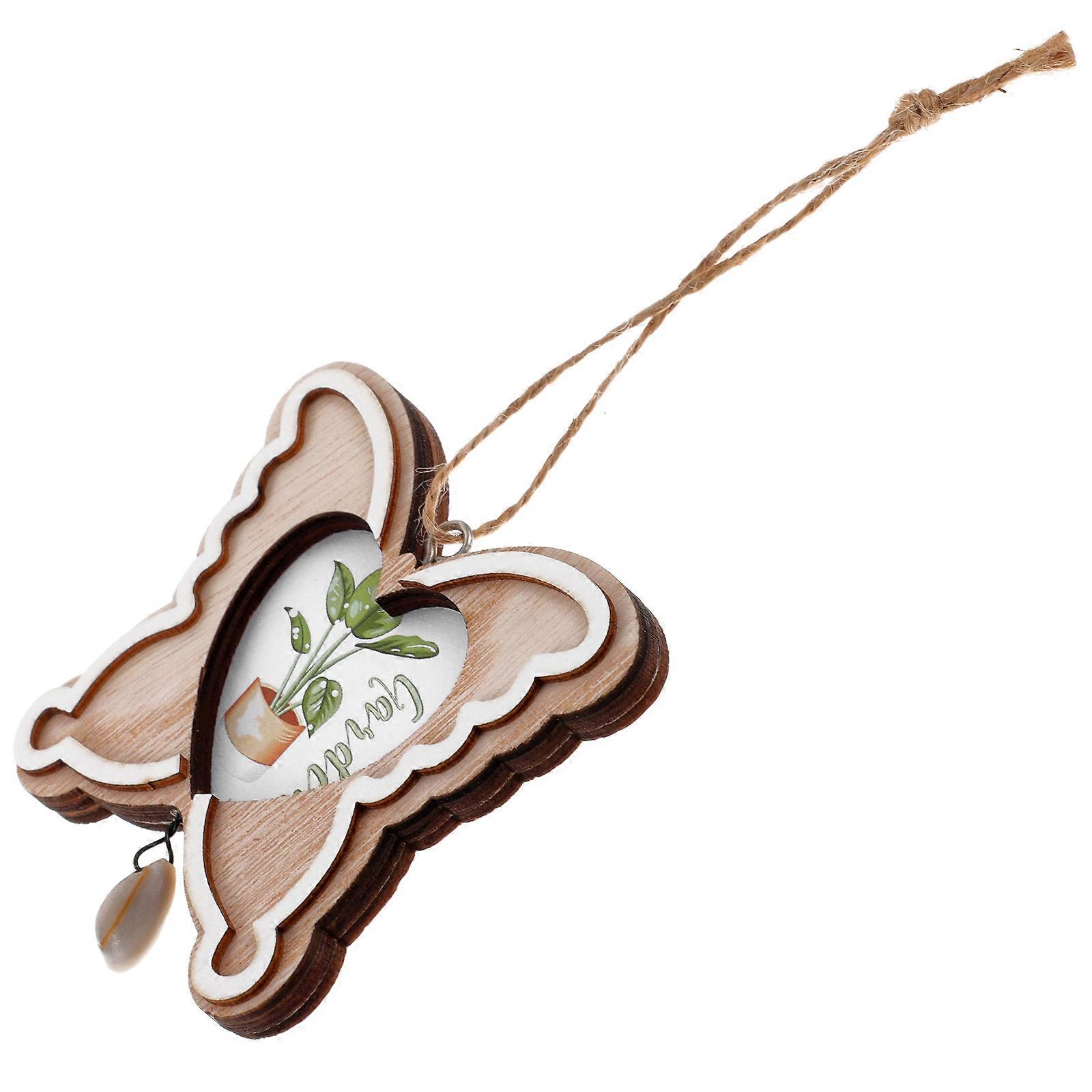 Wood Picture Frame Ornament Unfinished Wooden Picture Frame for Tiny House Decor (Butterfly Shape)
