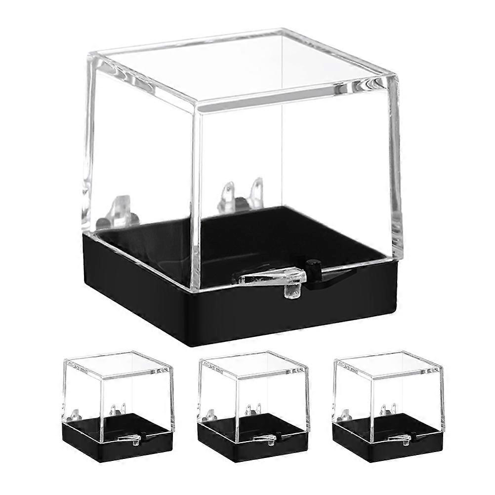 Mineral Specimen Display Boxes For Hobbyists Office Organization 3.50x3.50x3.50cm 4Pcs