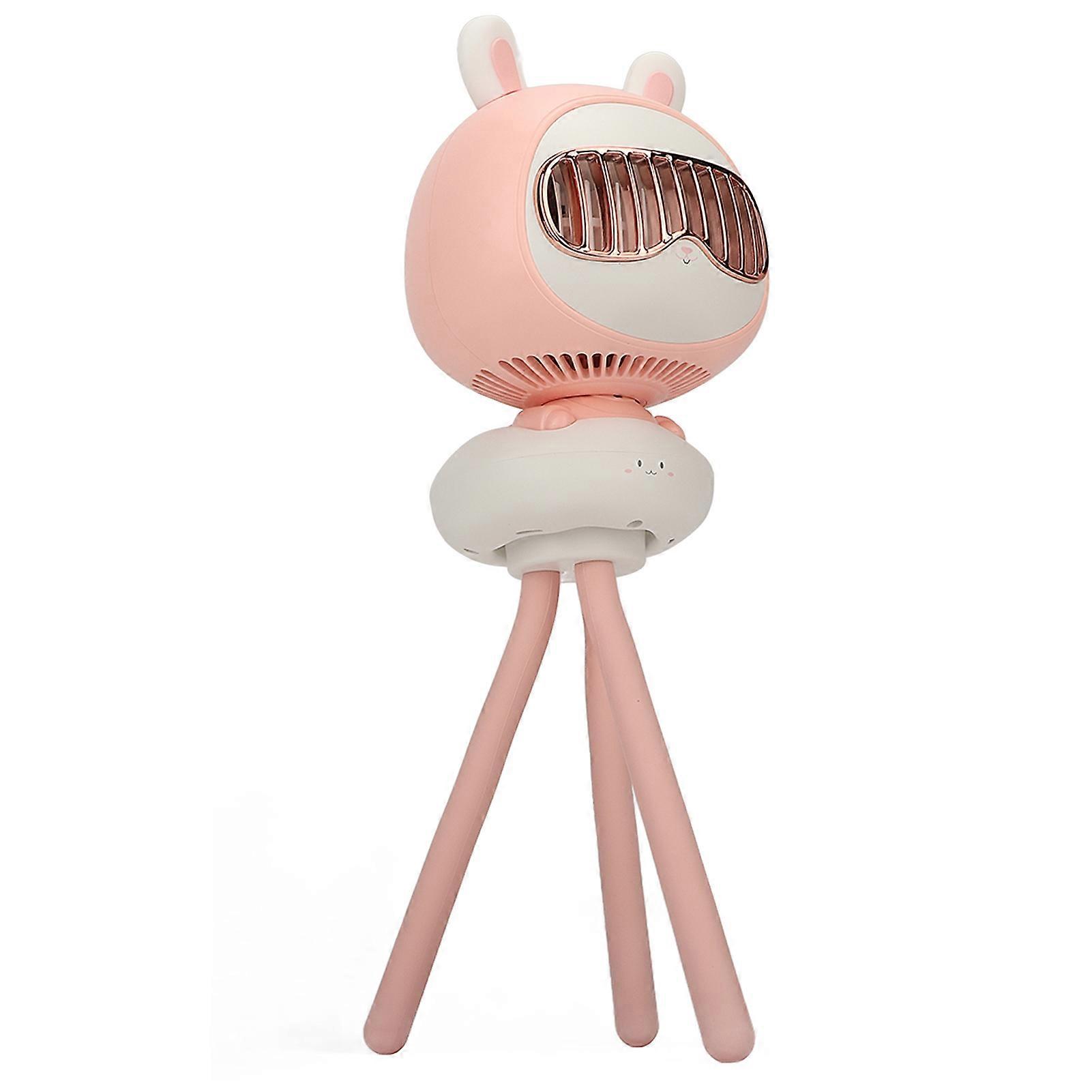 USB Fan Stroller Fan Bladeless 4 Wind Speed Mini Portable Fan for Outdoor Camping Rabbit Design 