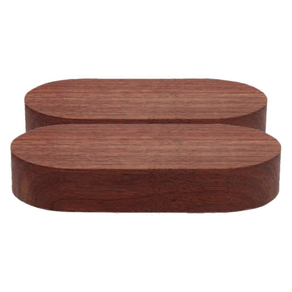 Diy Serving Platter Walnut Wood Stand Diy Keepsake Pedestal Base Coffee 10.00X5.00X1.00CM Smooth Finish 2Pack