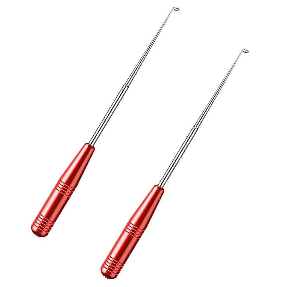 Fish Separator Tool 2Pcs Ergonomic Red Stainless Steel Design For Fishing Enthusiasts Outdoor Fishing 17.5X1.5Cm Hook Detacher Function