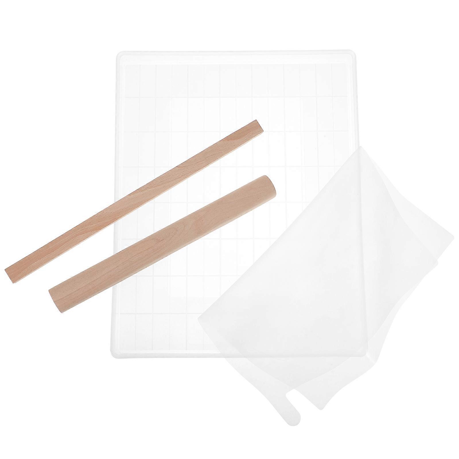 Nougat Candy Making Tray Set with Snowflake Molds and Rolling Pin for Kitchen Use Transparent PP Material