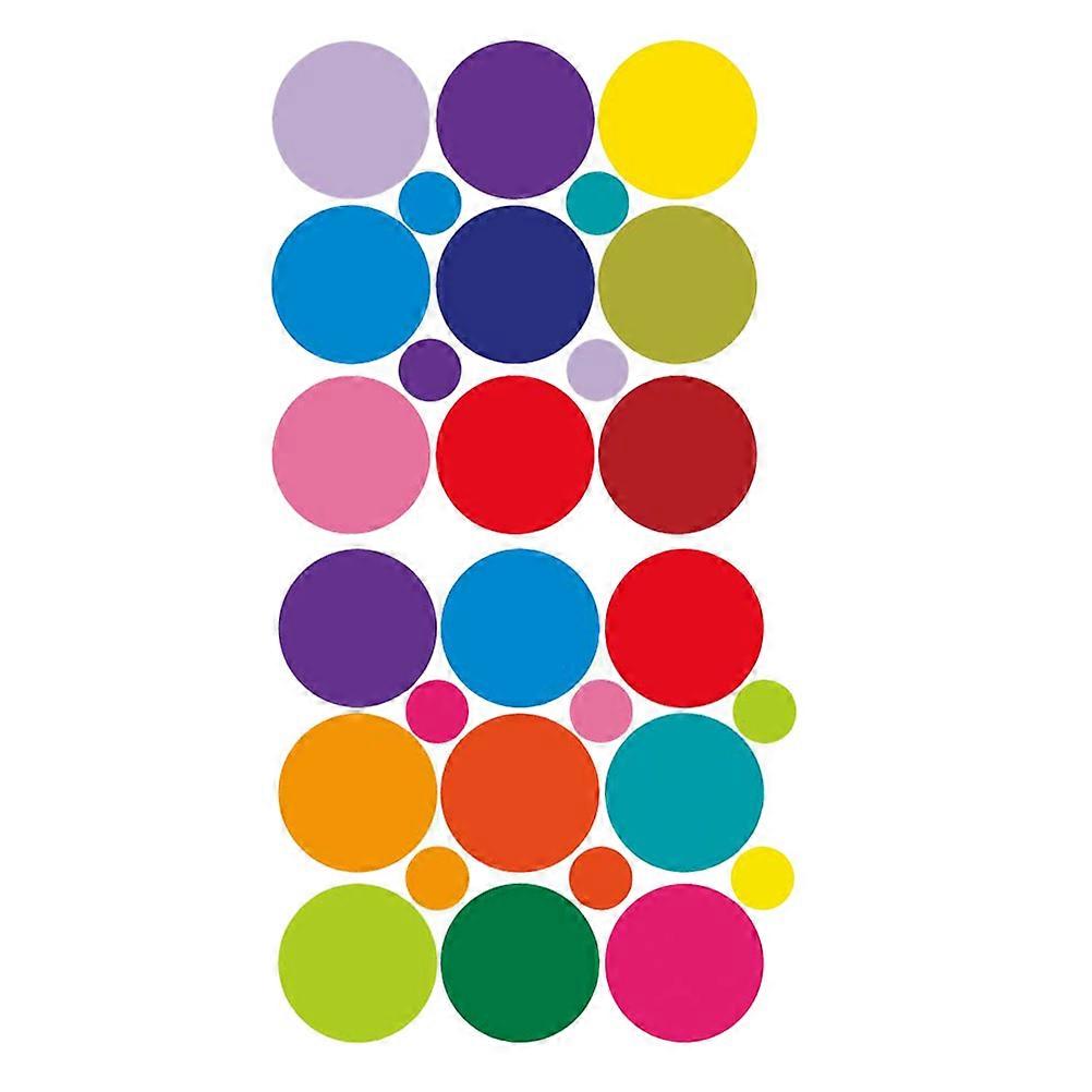 Self-Adhesive Wall Stickers Round Dots Kids Room Decor PVC Kids Ornaments Assorted Color 1 Set
