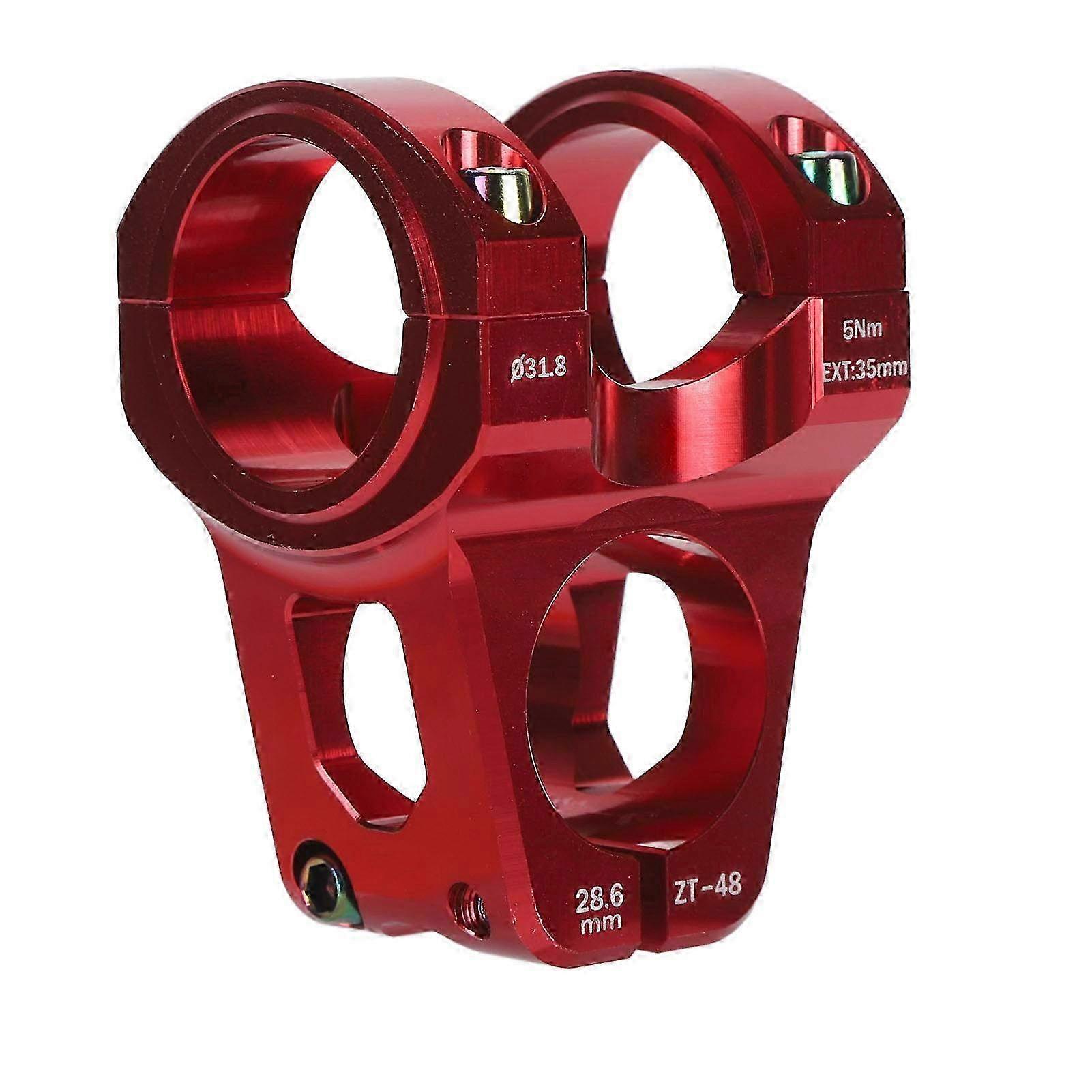 Lightweight 31.8mm Aluminum Alloy Mountain Bike Stem - Short Handlebar Replacement Part in Red for DIY Customization