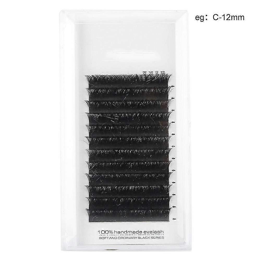 0.05mm V-Shaped Dense False Eyelashes for Extension Grafting - C Type Faux Lashes with 12mm Length for Enhanced Volume