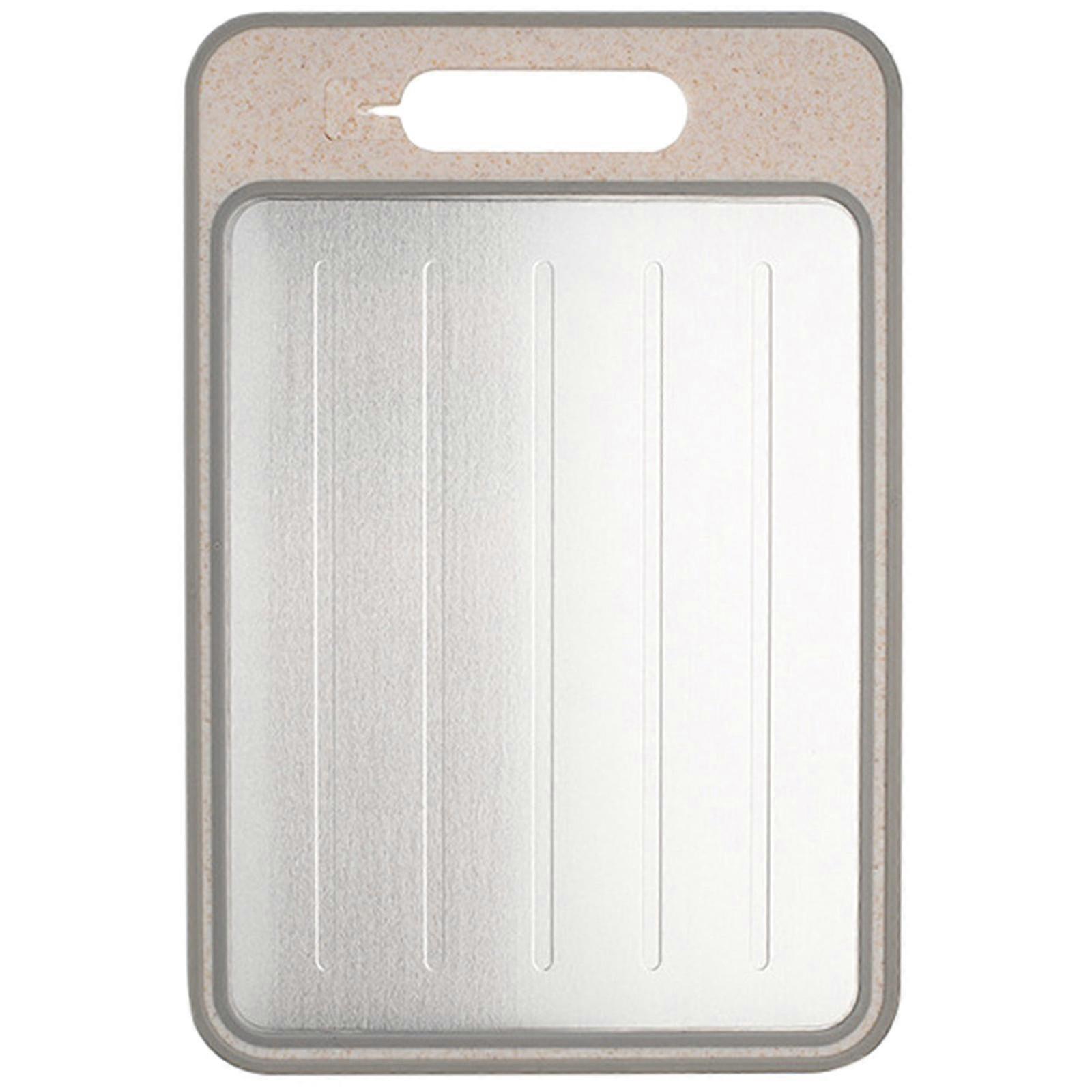 2025 Cutting Board Meat Food Defrosting Tray Practical Chopping Board Convenient Kitchen Tool with Grater and Sharpener   Khaki large