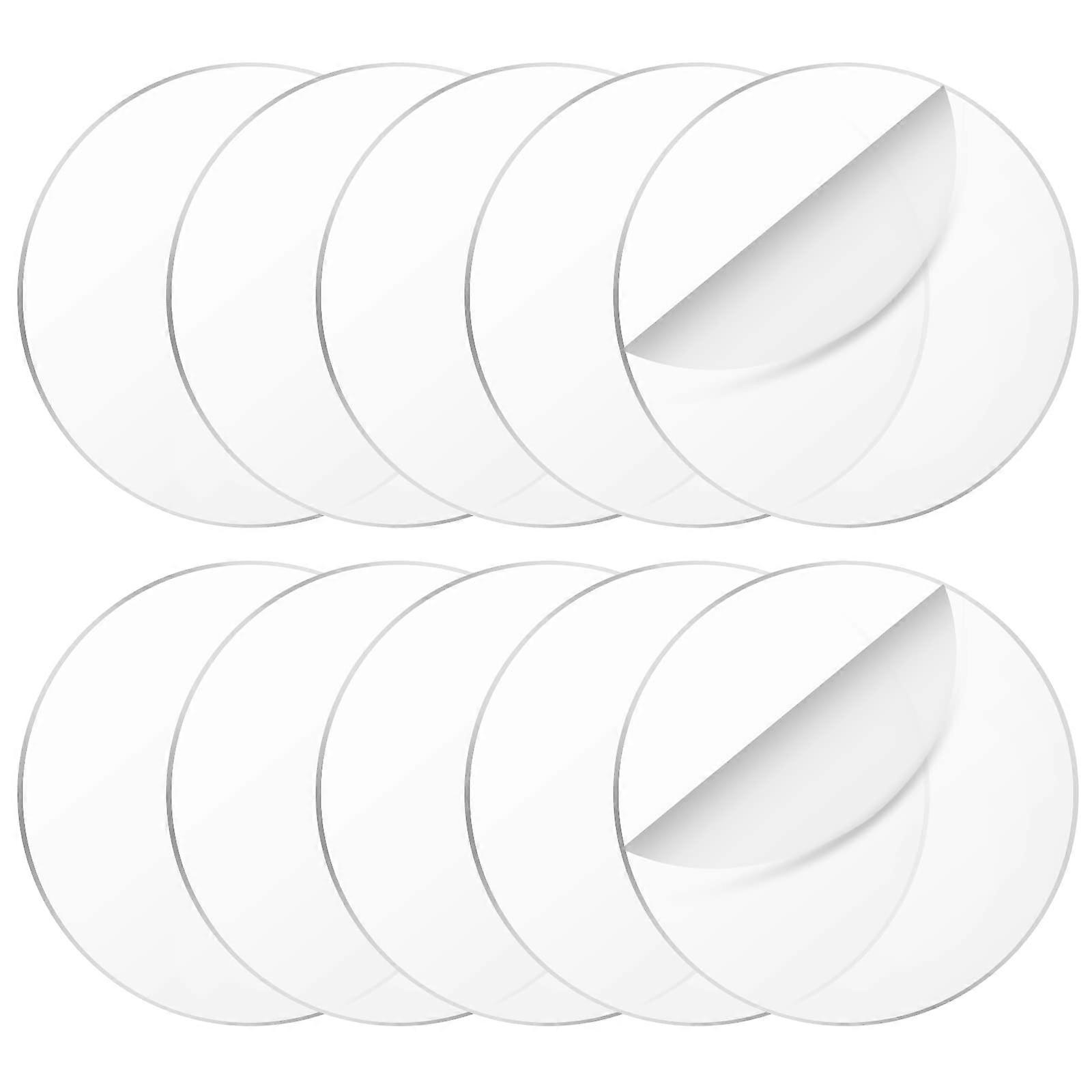 Pack of 10 Clear Round Acrylic Glass Plates, 15 cm 1 mm Plexiglass Panels