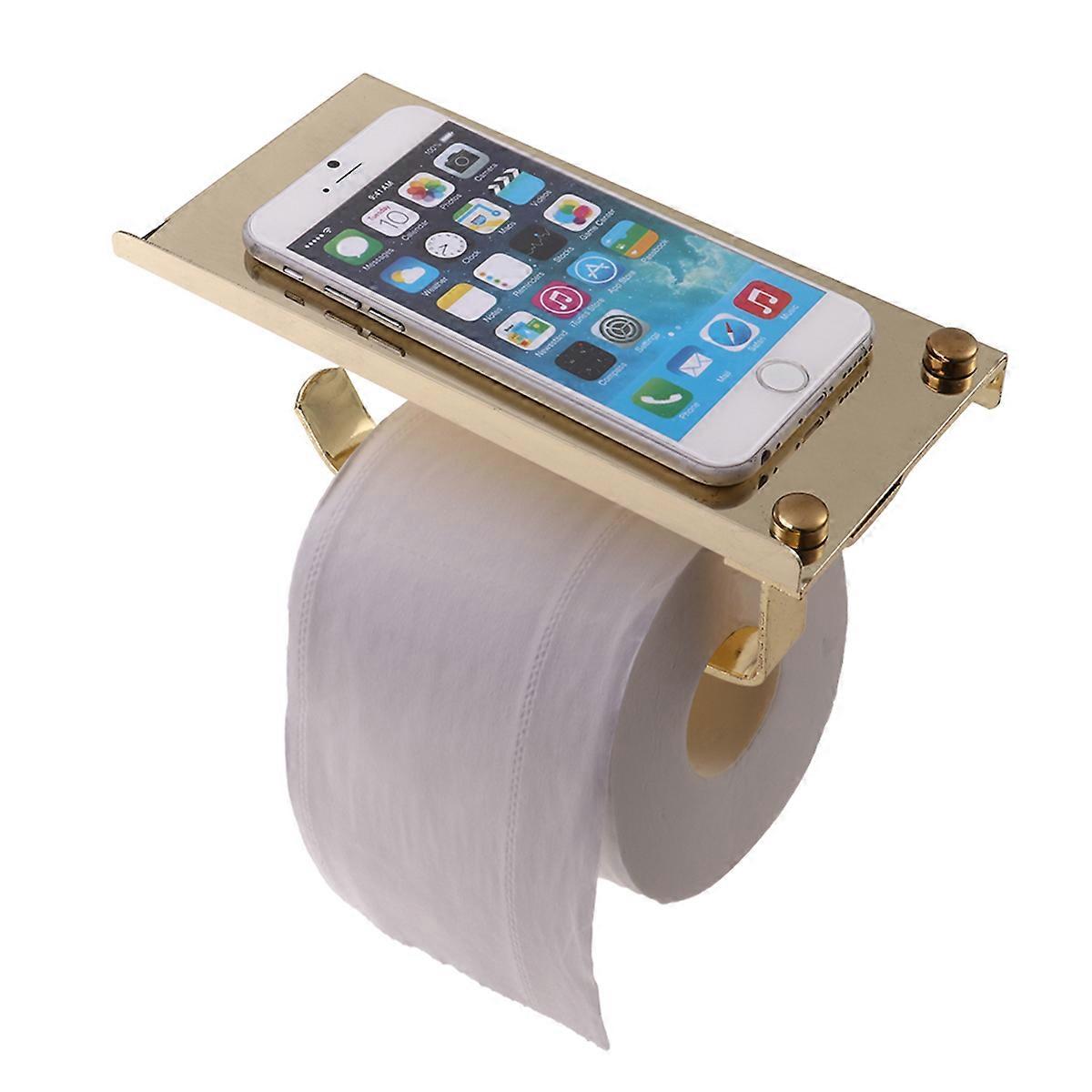 Bathroom Tissue Rack with Integrated Phone Shelf, Suitable for Various Environments