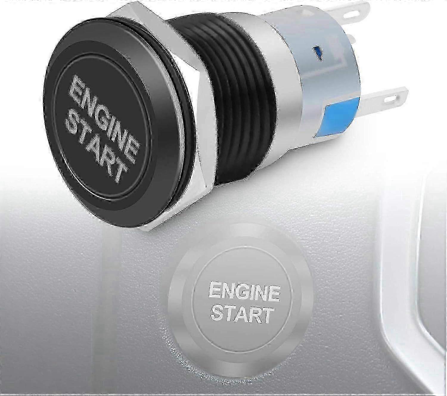 Engine Start Push Button, 12v Waterproof Car Ignition Starter Switch Button, 19mm(black) Edition 527