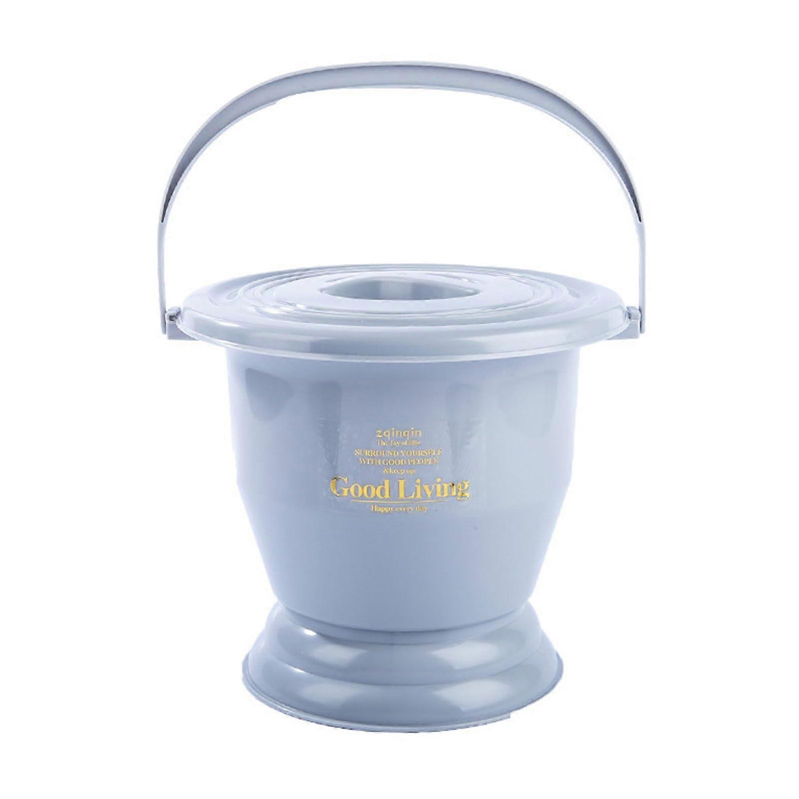 Bed pans, chamber pot with handle, bed pan, portable toilet (Grey, 22.5cm)