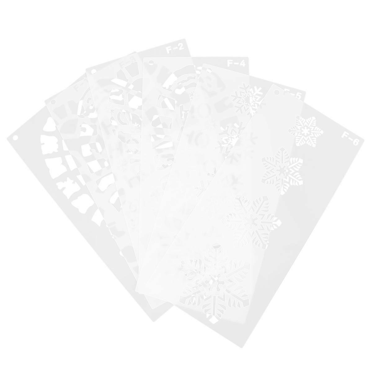 Craft Stencils 10Pcs Christmas Snowflake Footprint Templates For Artists White Color Suitable For Murals