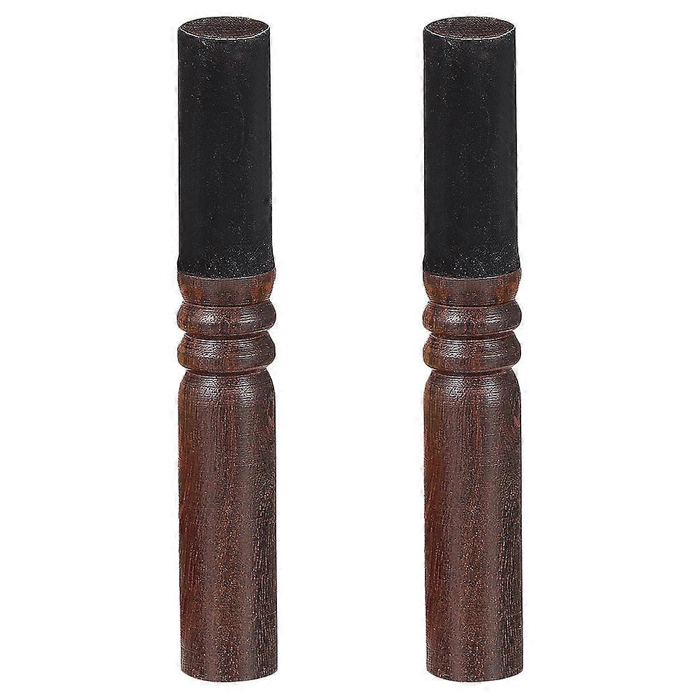 プロフェッショナルサウンドボウルロッド2Pcs円筒形スティック瞑想室に最適大人用ライトブラウン18X2.8Cm