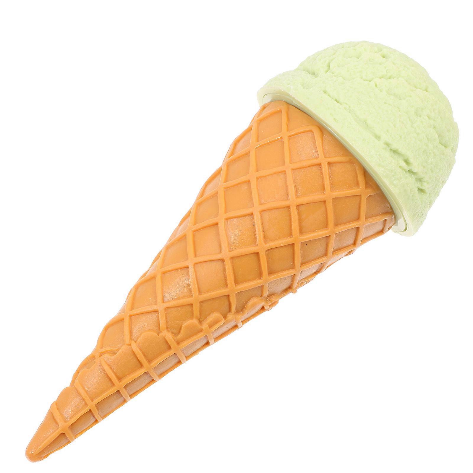 Artificial Ice Cream Model Display Prop for Photographers and Business Owners in Green Color with Cone Shape Perfect for Party Decoration 1Set