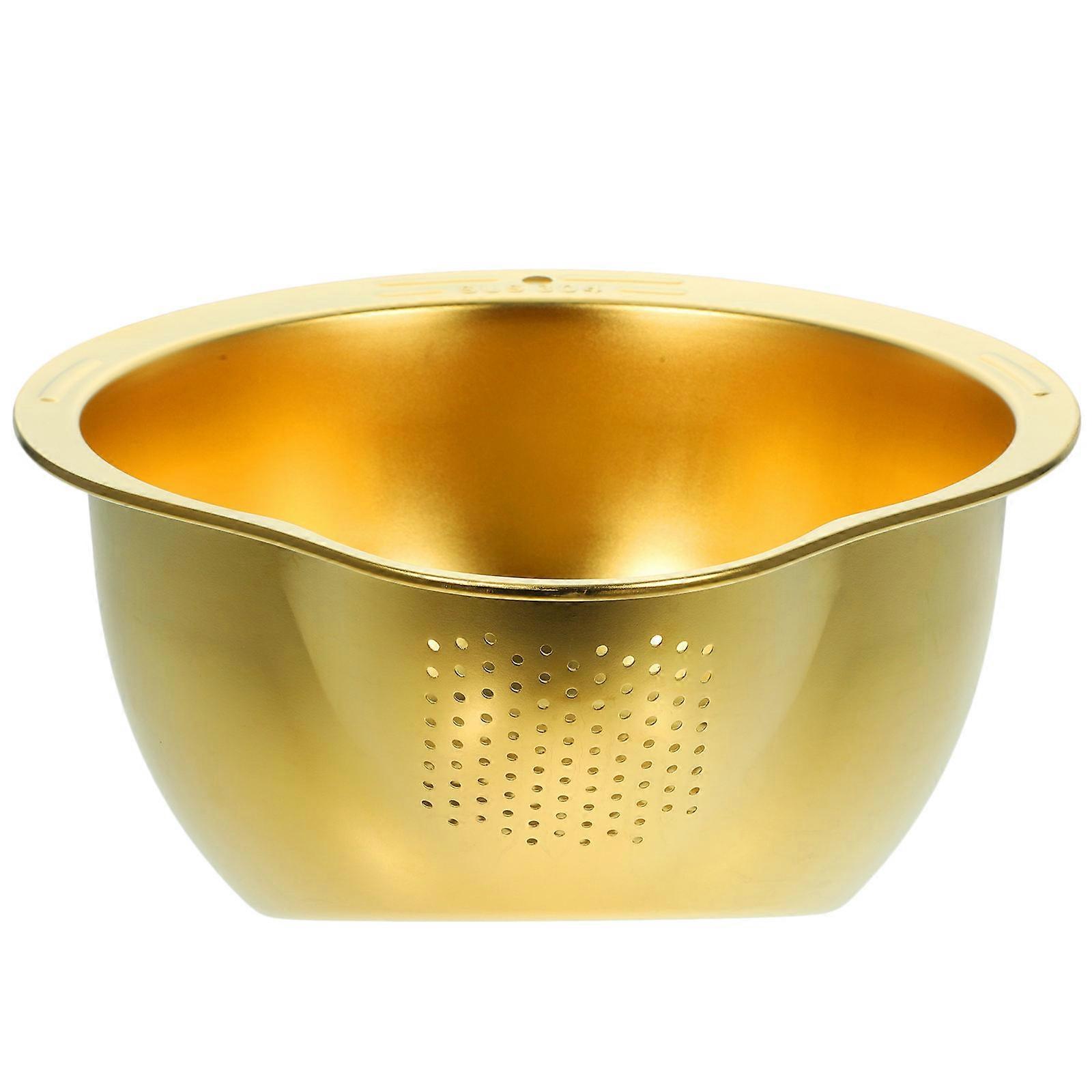 Multi-Function Stainless Steel Basin For Draining Rice And Washing Vegetables With A Smooth Surface 1Pack