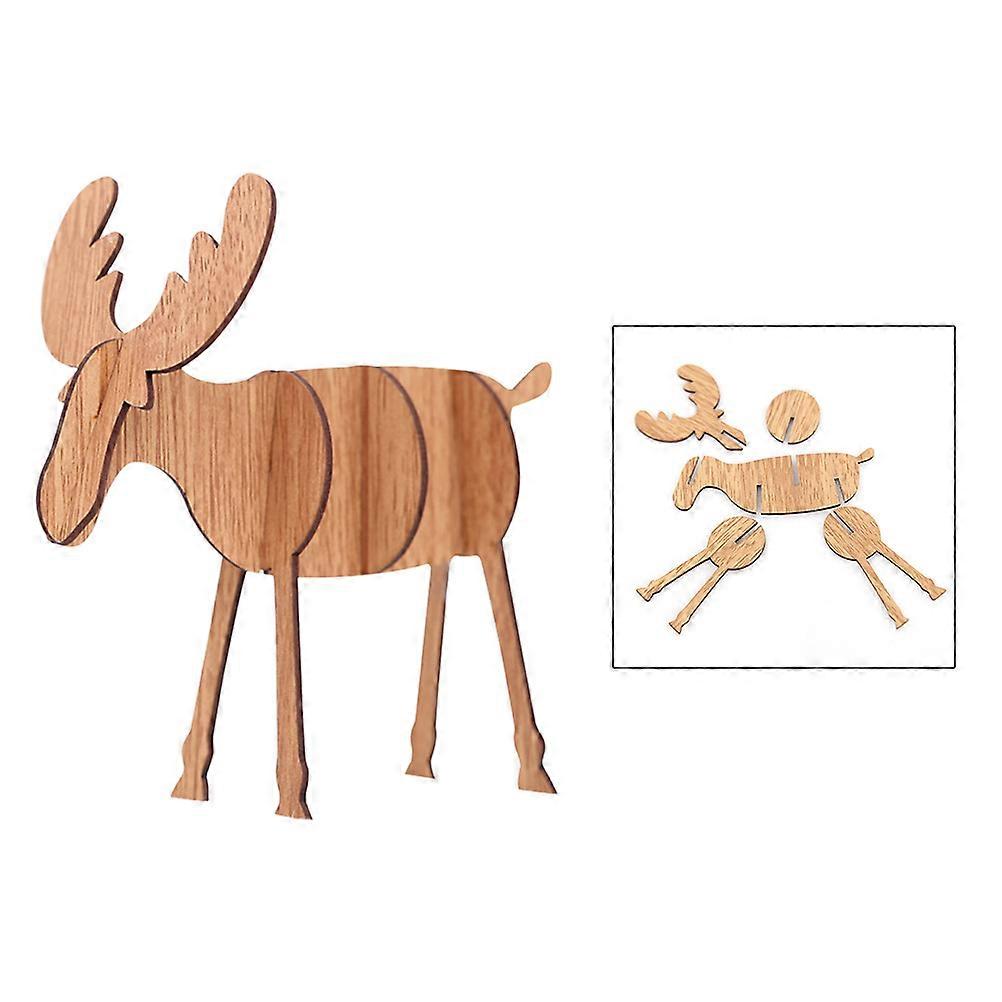 Tabletop Reindeer Props Rustic Decoration For Party Accessory Large Size Khaki 1Set
