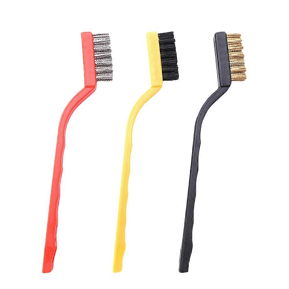 3Pcs Wire Brushes For Maintenance Workers In Assorted Color Ideal For Machinery Cleaning And Fine Work