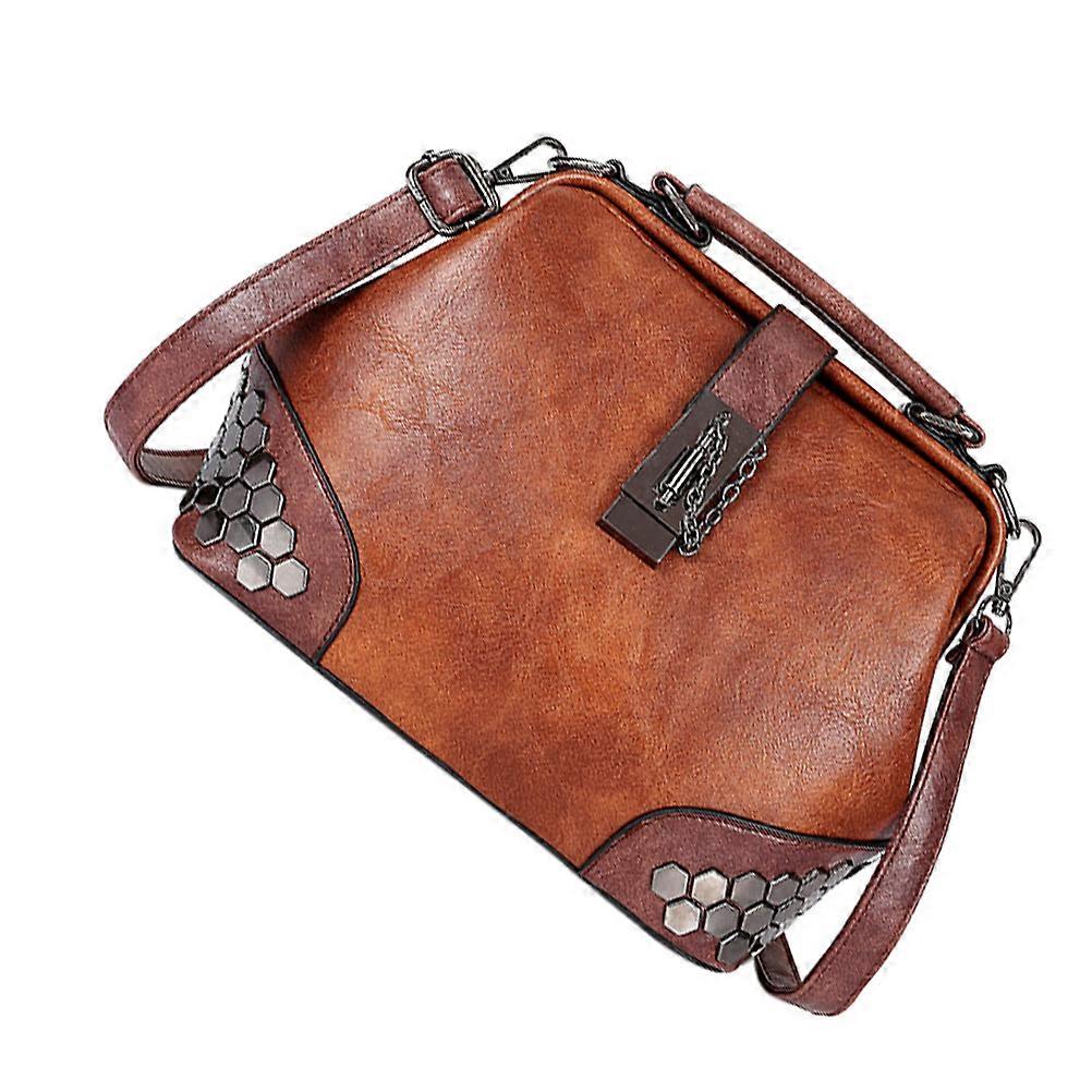 Brown Retro Single-Shoulder Bag for Cosmetics Storage Pouch 1Pcs