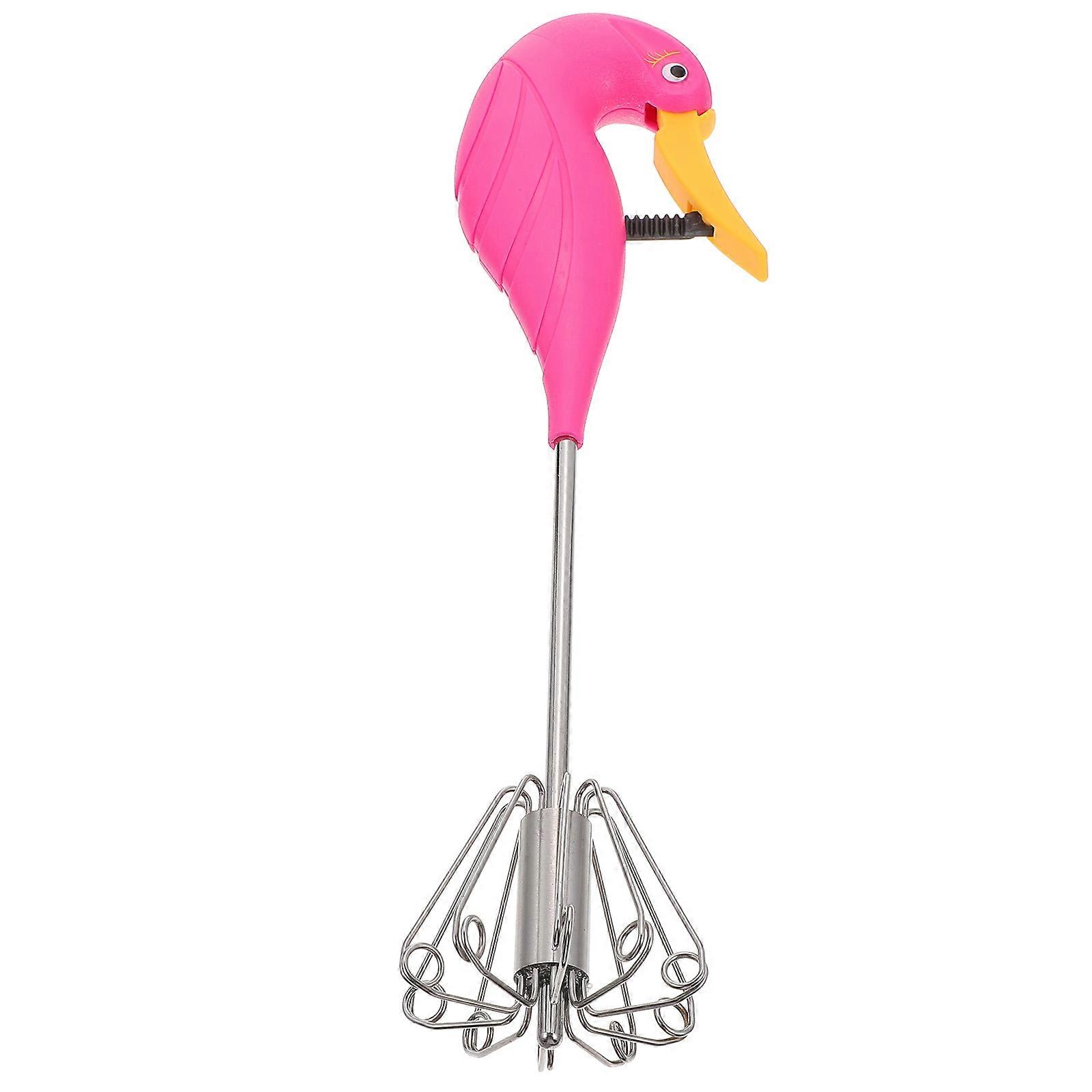 Ergonomic Household Egg Beater 1Pack Semi-Automatic Whisk For Baking With Labor-Saving Function In Rosy Color