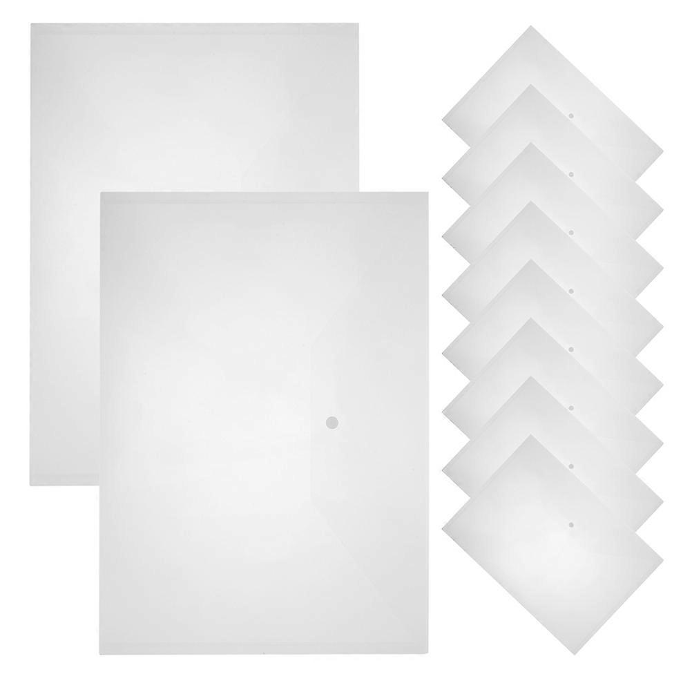 Transparent PP Document Storage Bags with Button Closure for Organizing Files Papers and Receipts