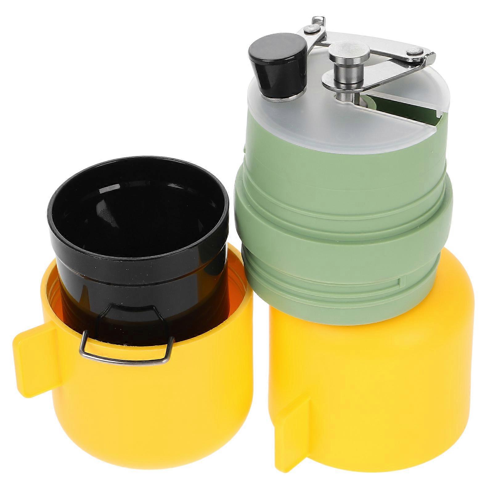 Small Hand Crank Coffee Grinding Tool For Camping Use Yellow Integrated Design 1Pack