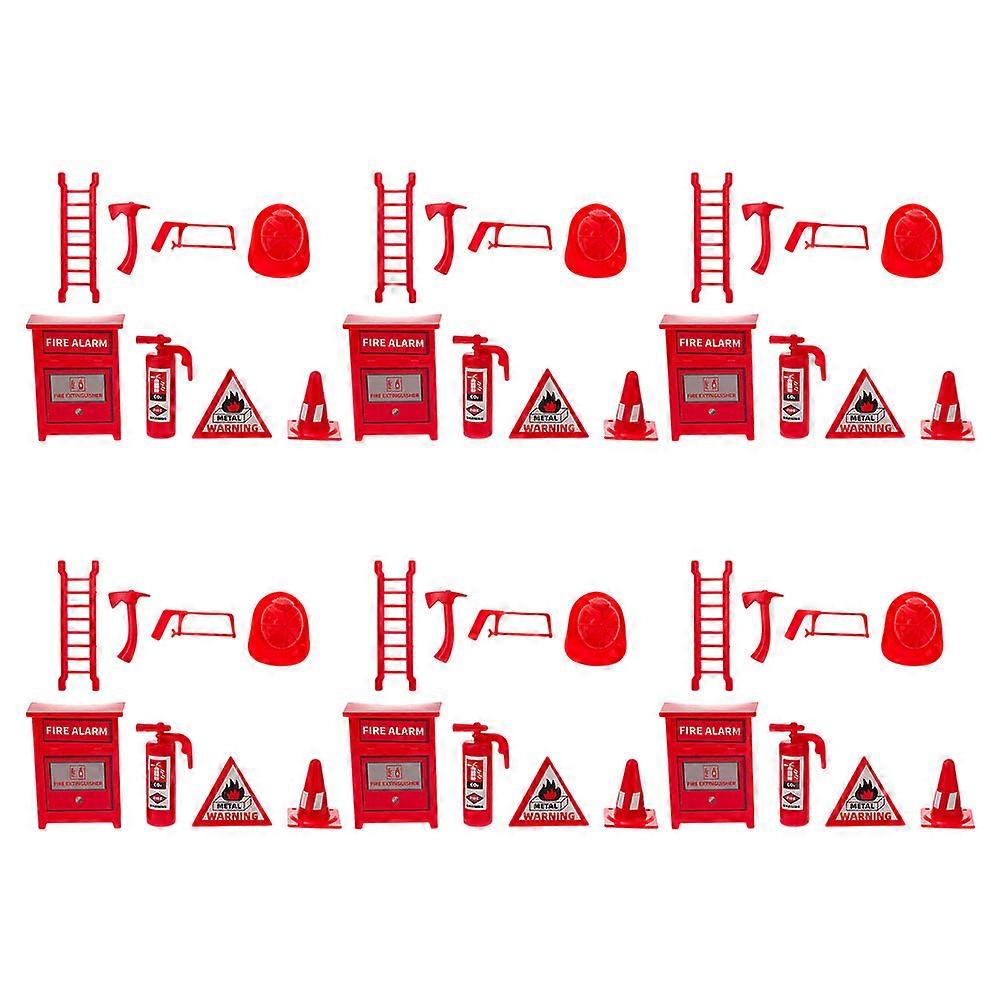 Firefighter Accessories for Decoration Multi Color Plastic Display Utensils 6 Sets