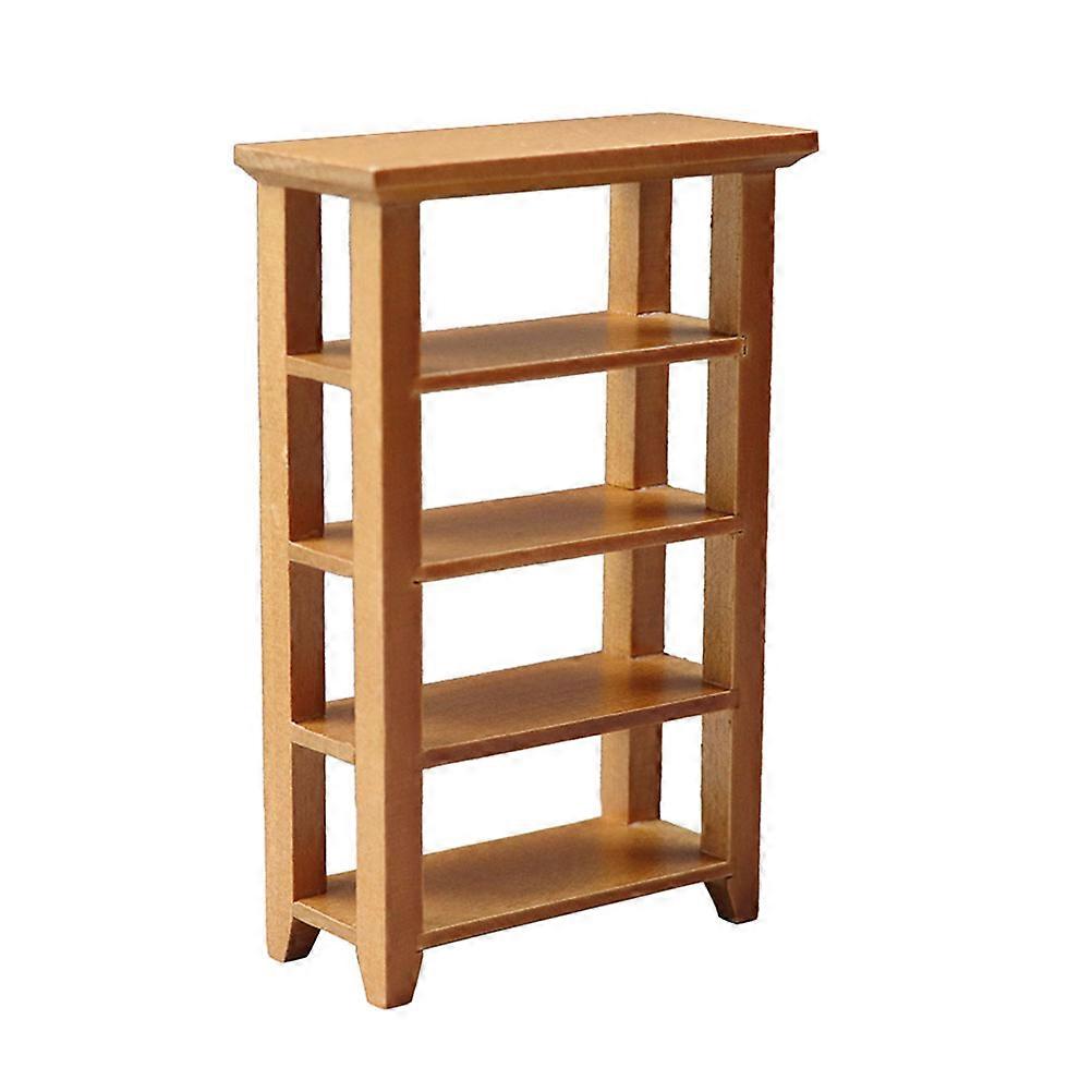 Mini Wooden Bookcase 2pcs Simulation Book Shelf for Mini House Furnishing Supply