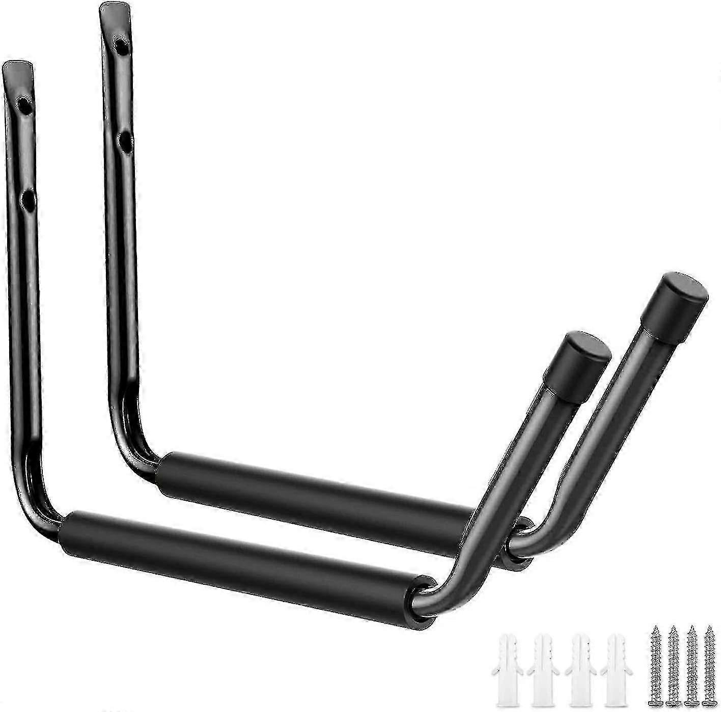 Garage wall hooks for jumbo kayak and canoe storage (black)
