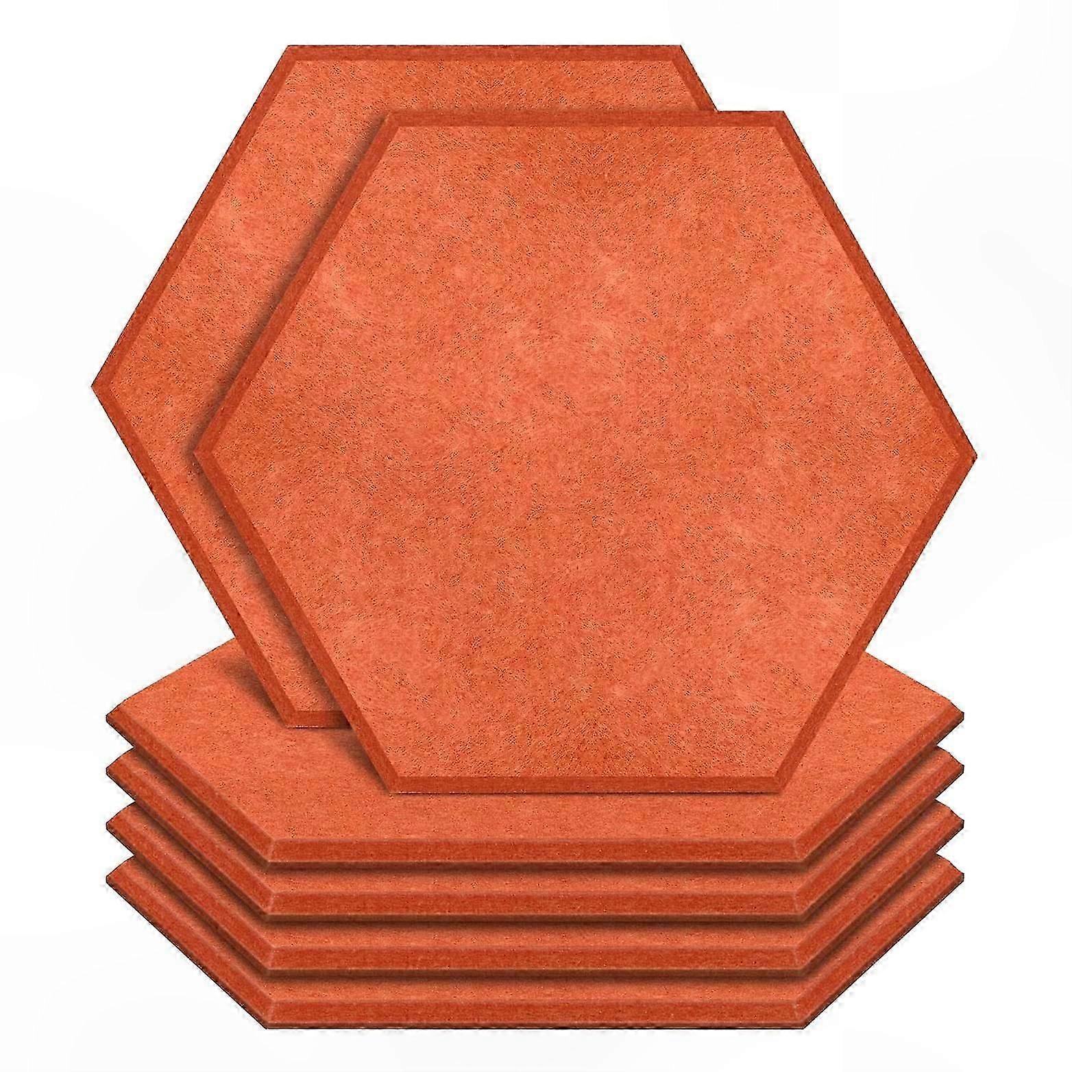 Hexagon Acoustic Panels, 6-Pack Soundproof Padding with Beveled Edges for Studio Use