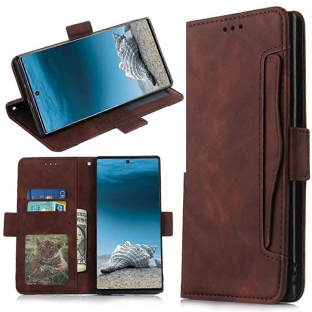 Flip Case for TCL 605 PU Leather Magnetic Closure Stand Brown