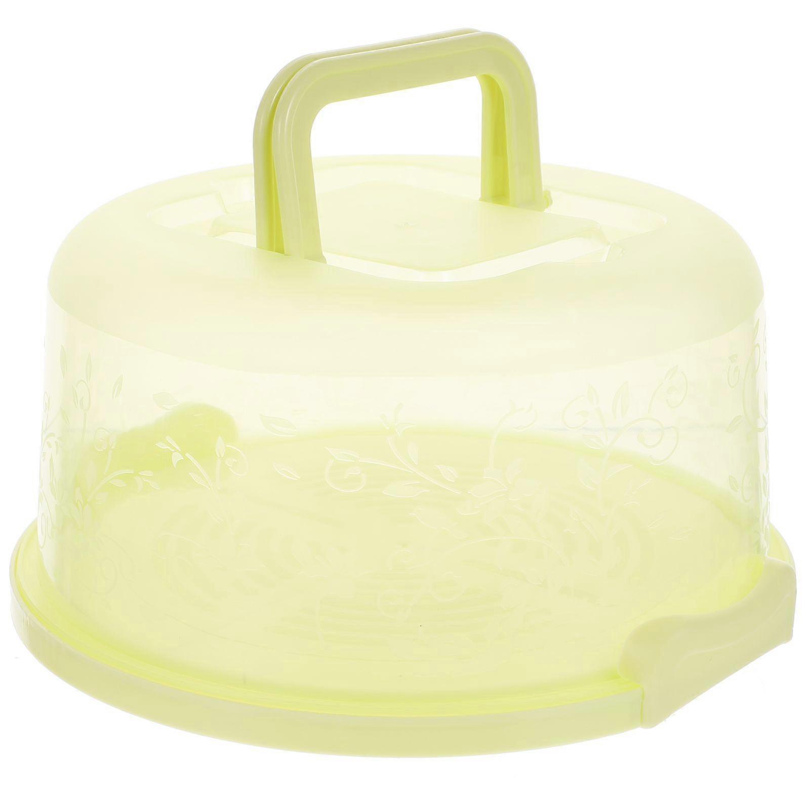 1Pc Buckle Round Cake Carrier with Handle Portable Handy Cupcake Holder Tray