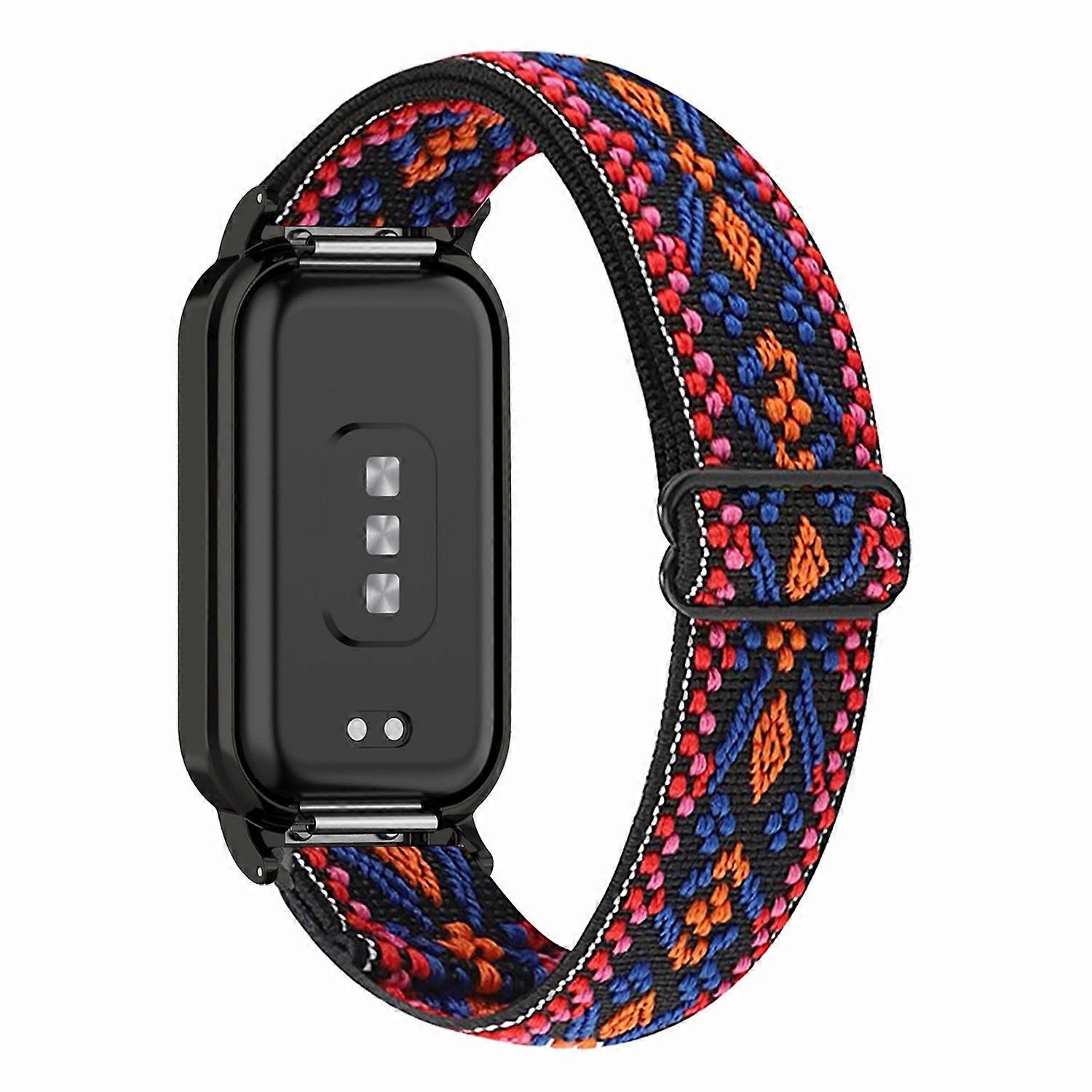 For Redmi Band 2 Adjustable Watch Strap Elastic Nylon Bracelet Smart Watch Breathable Band - Orange