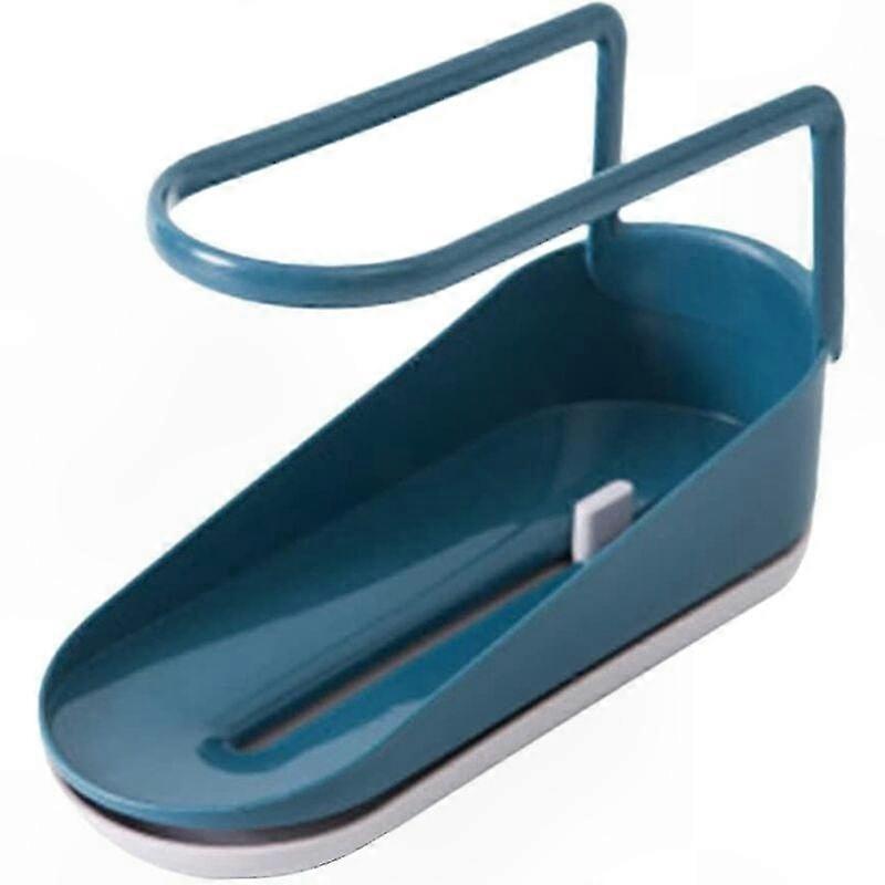 Adjustable Sink Organizer with Suction Cups for Kitchen Storage Basket Holds Sponge and Soap Dish Blue